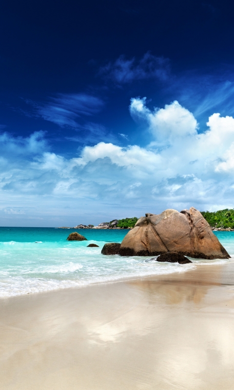 Скачать картинку Пляж, Океан, Сейшелы, Земля/природа в телефон бесплатно.