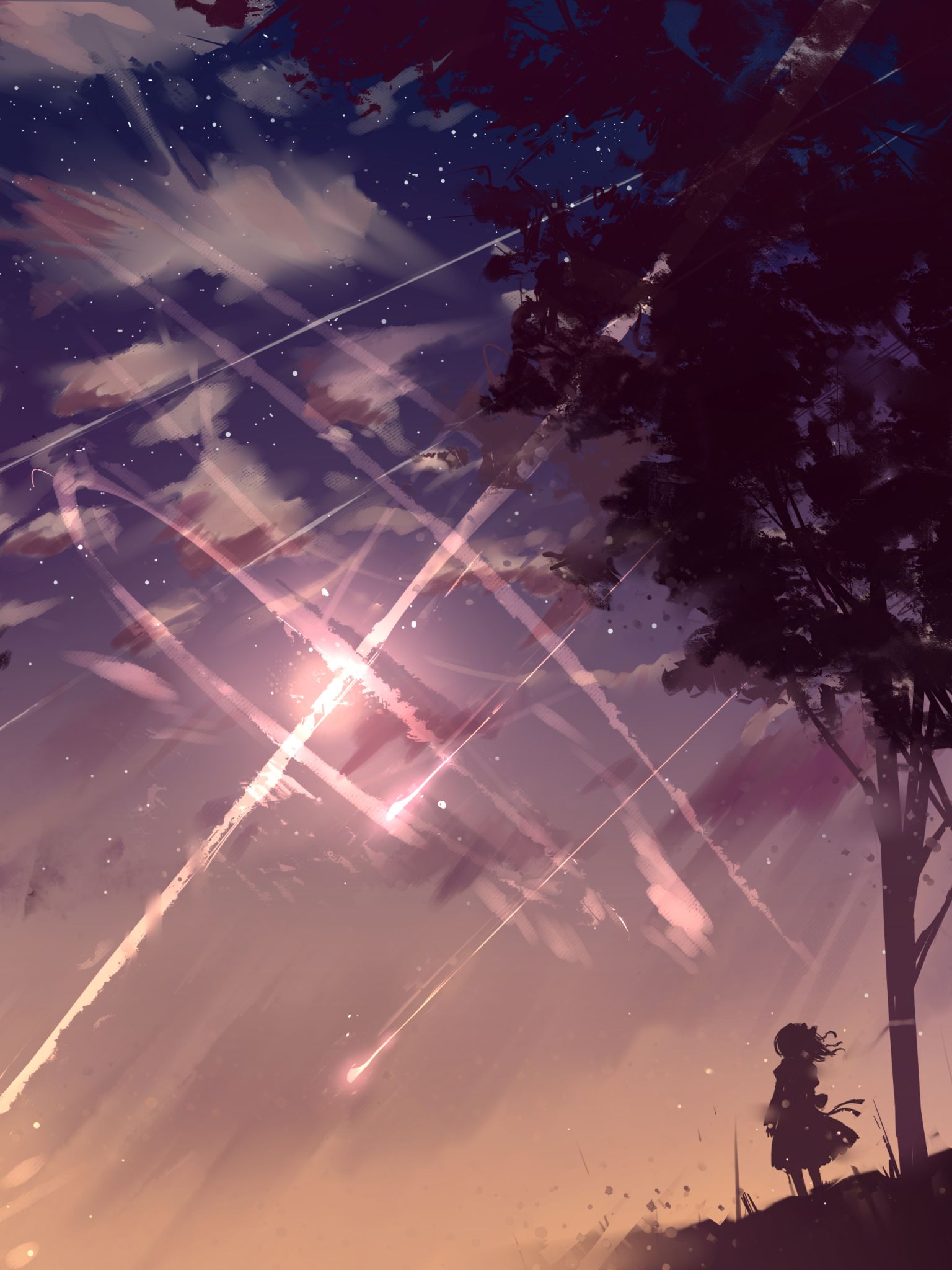 Download mobile wallpaper Anime, Original, Shooting Star for free.