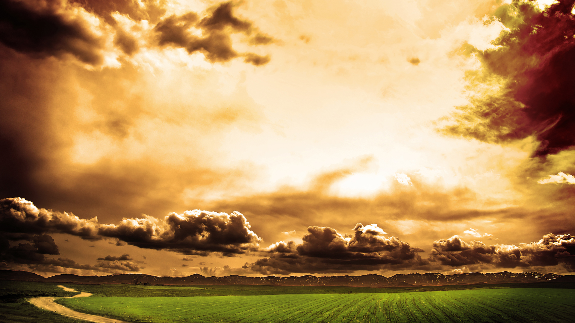 Free download wallpaper Landscape, Clouds, Fields on your PC desktop