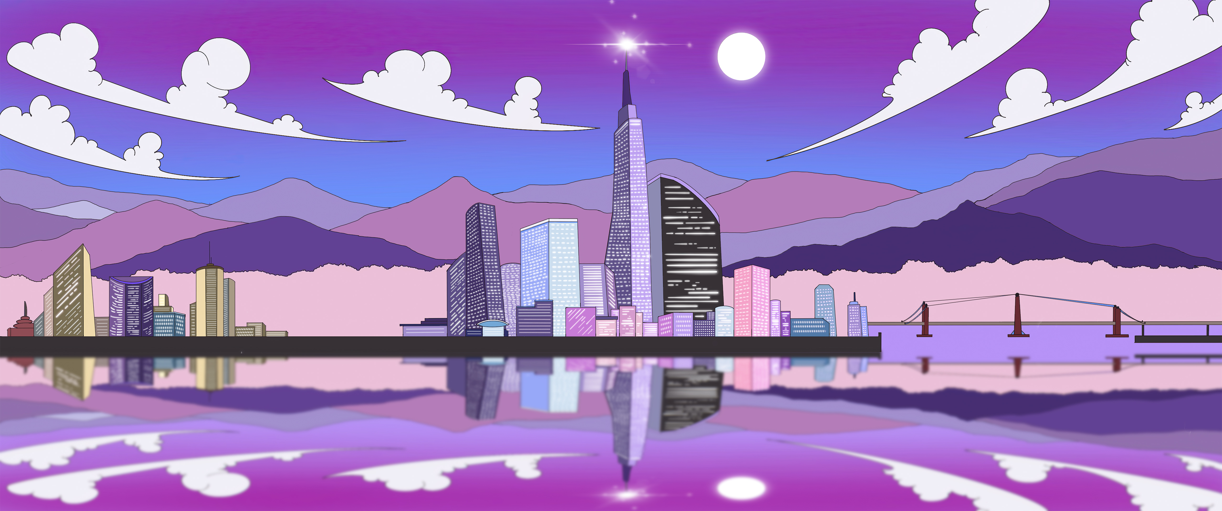 Free download wallpaper City, Reflection, Artistic on your PC desktop