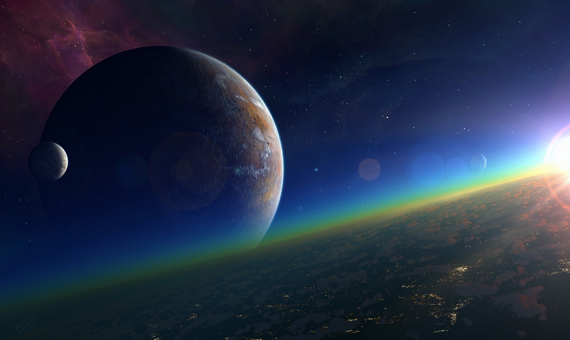 Descarga gratis la imagen Estrellas, Luna, Planeta, Ciencia Ficción, Estrella, Planetscape en el escritorio de tu PC