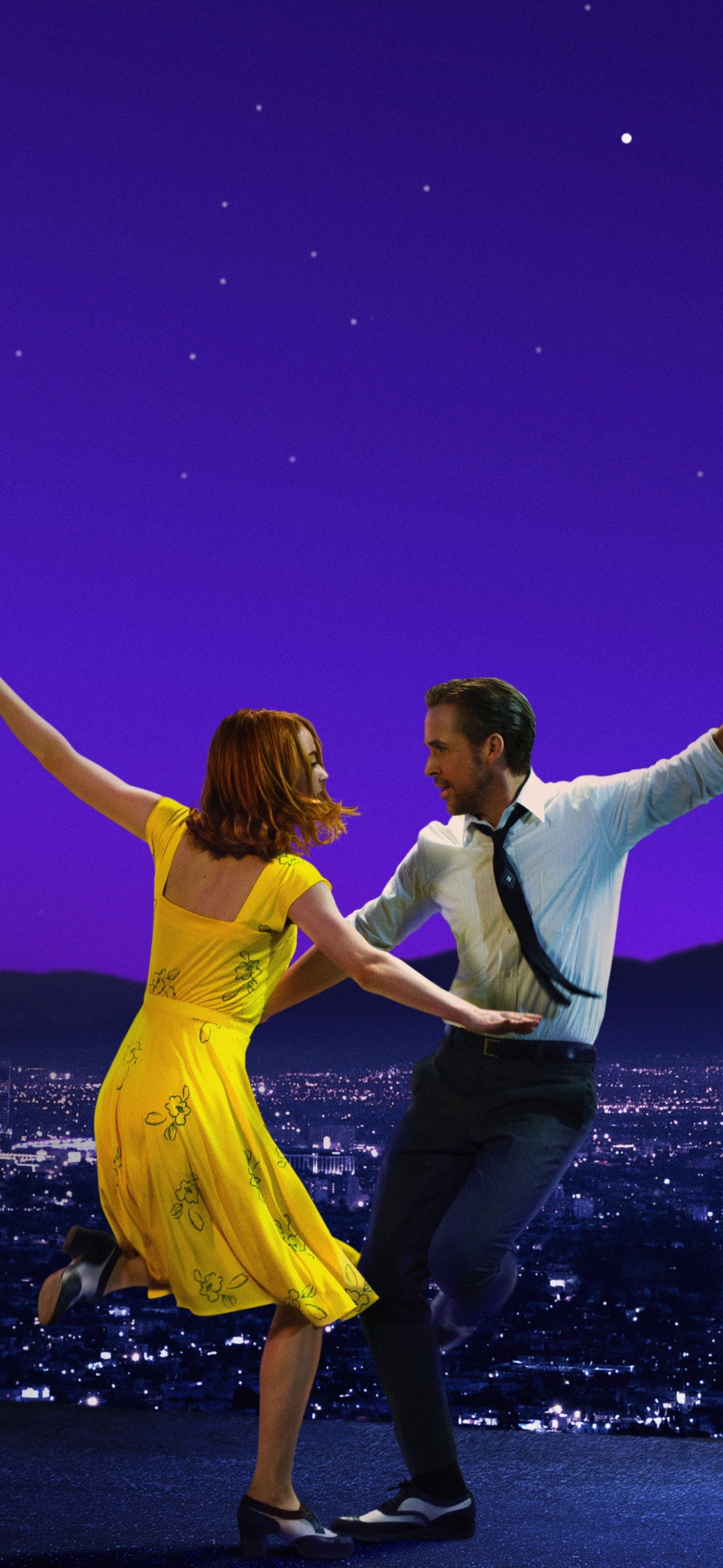 Baixar papel de parede para celular de Noite, Ryan Gosling, Emma Stone, Filme, Dançando, La La Land: Cantando Estações gratuito.