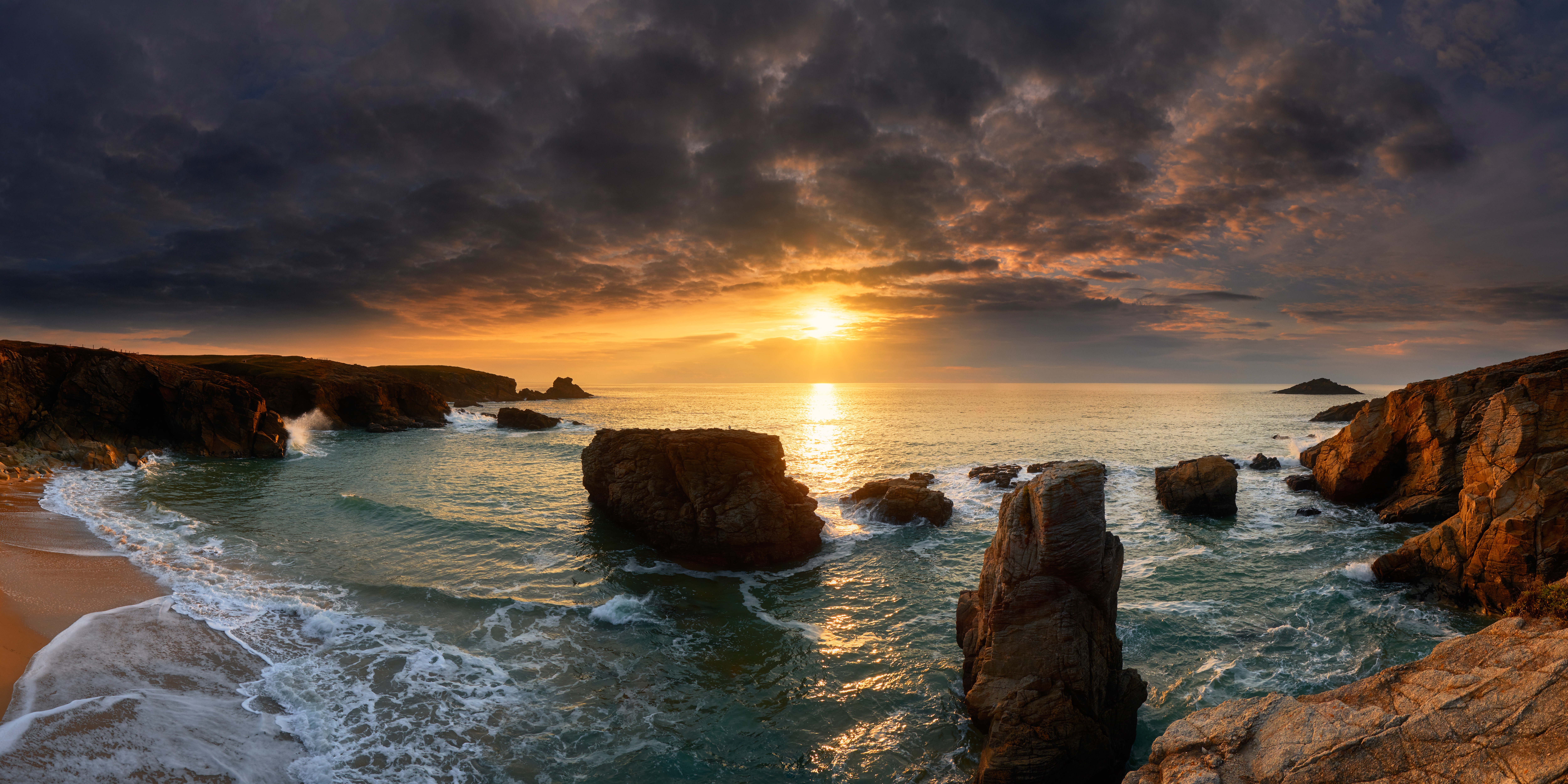 Laden Sie das Natur, Horizont, Küste, Ozean, Sonnenaufgang, Frankreich, Sonnenuntergang, Erde/natur-Bild kostenlos auf Ihren PC-Desktop herunter