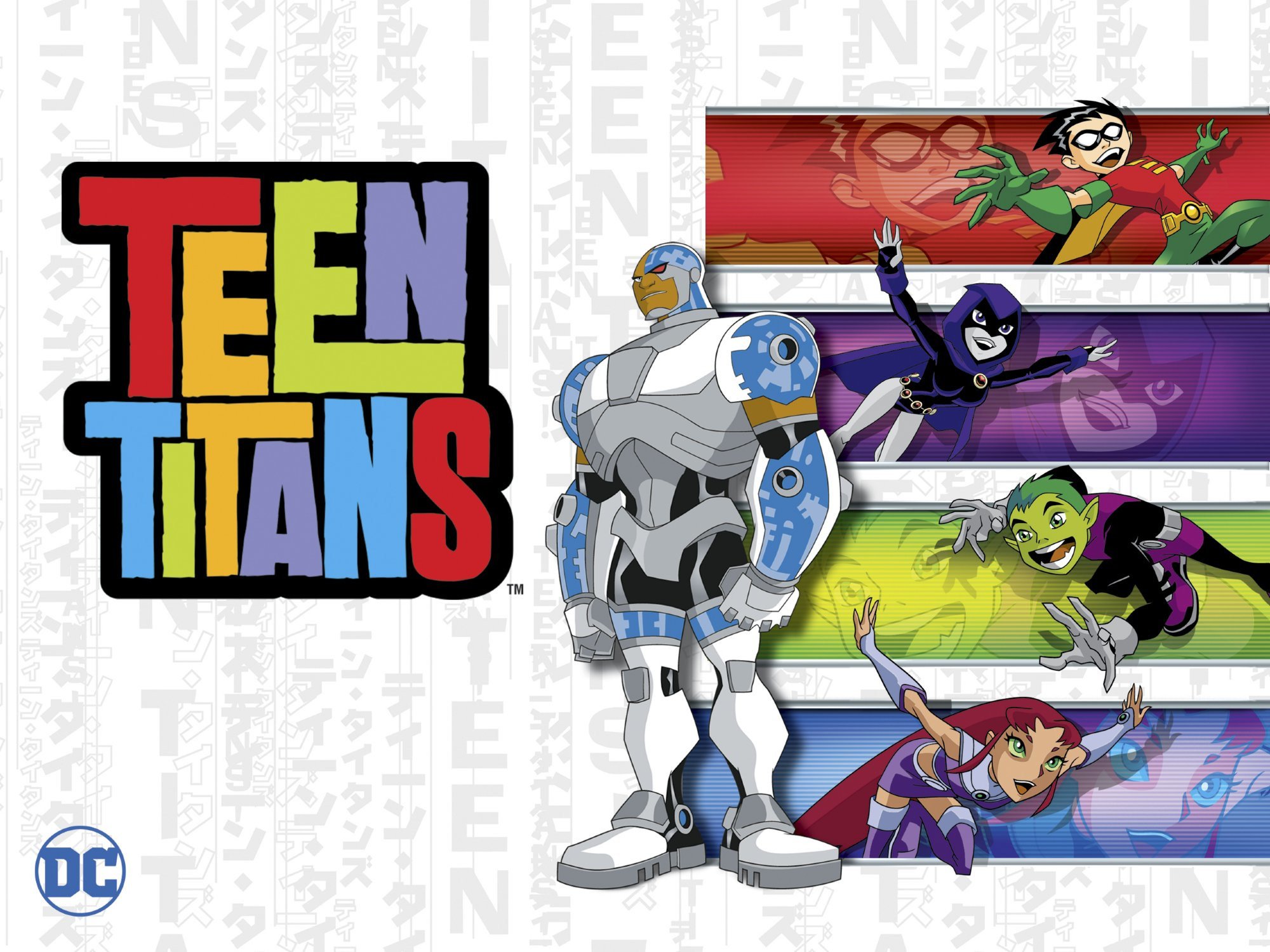 Free download wallpaper Logo, Tv Show, Cyborg (Dc Comics), Starfire (Dc Comics), Robin (Dc Comics), Dick Grayson, Raven (Dc Comics), Teen Titans, Beast Boy on your PC desktop