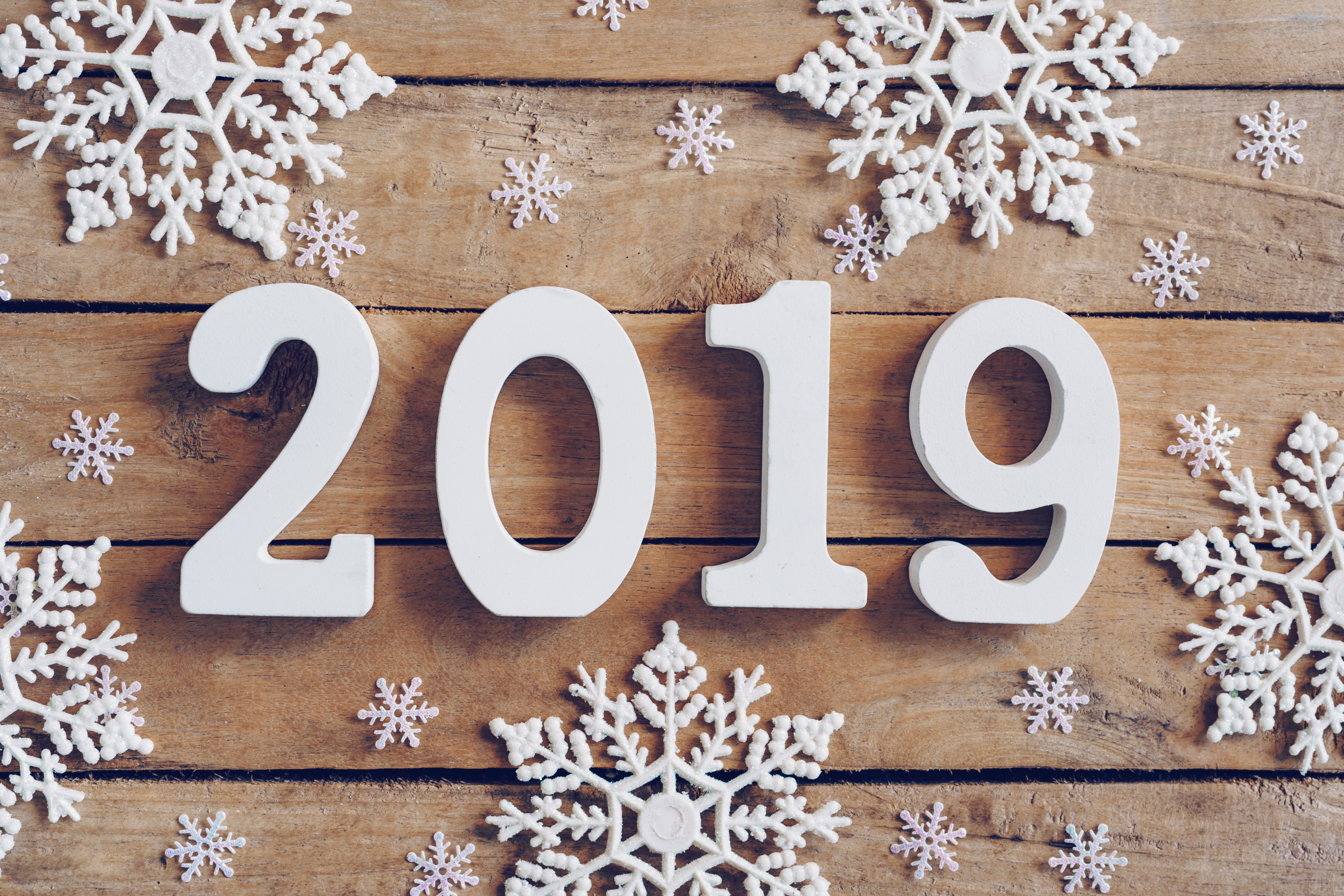 PCデスクトップに新年, スノーフレーク, ホリデー, 2019年新年画像を無料でダウンロード