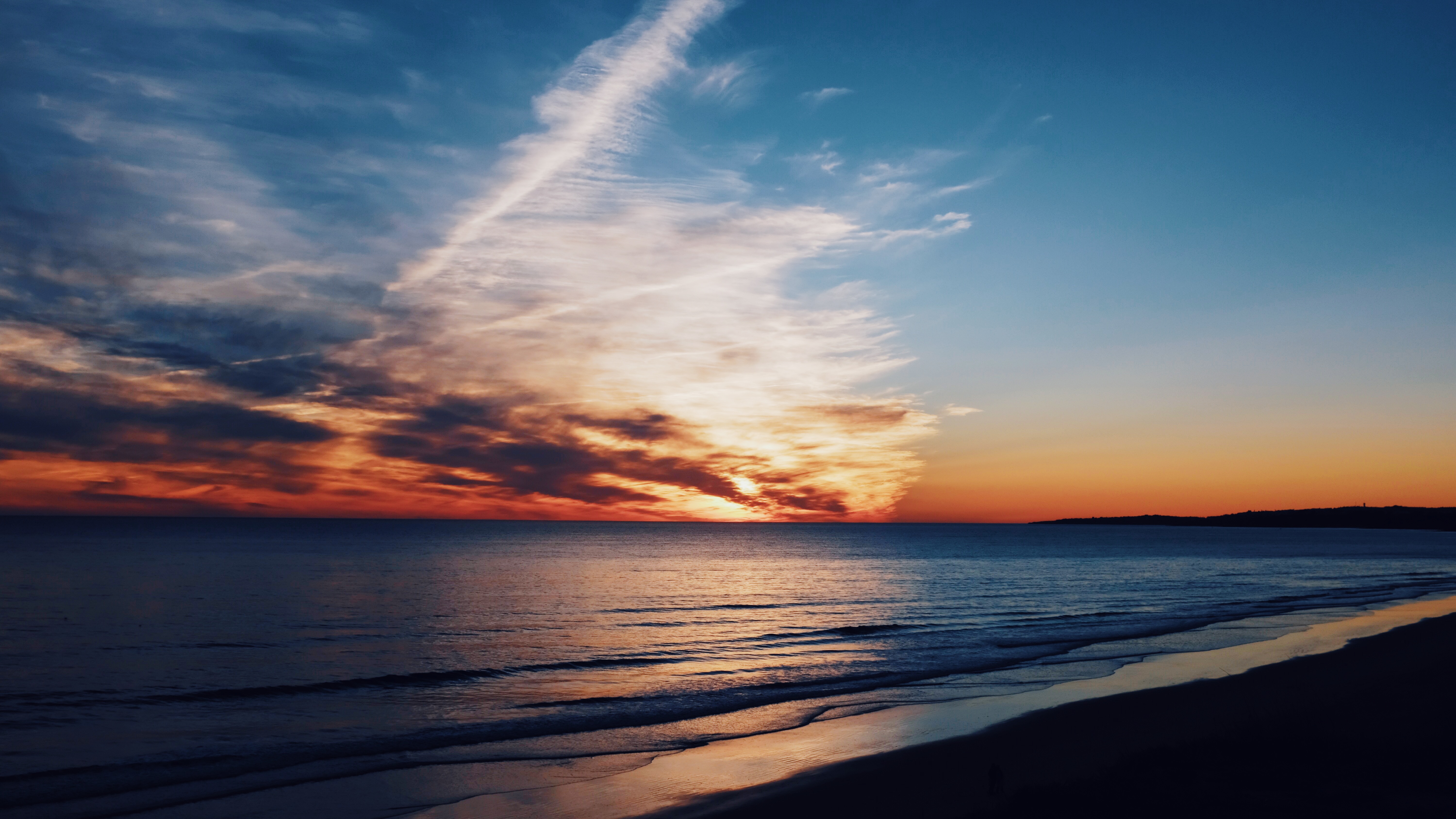 Free download wallpaper Nature, Sunset, Sky, Horizon, Ocean, Earth on your PC desktop