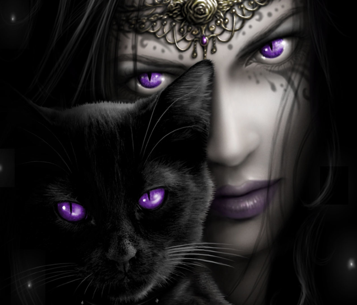 Free download wallpaper Gothic, Dark, Cat, Witch on your PC desktop