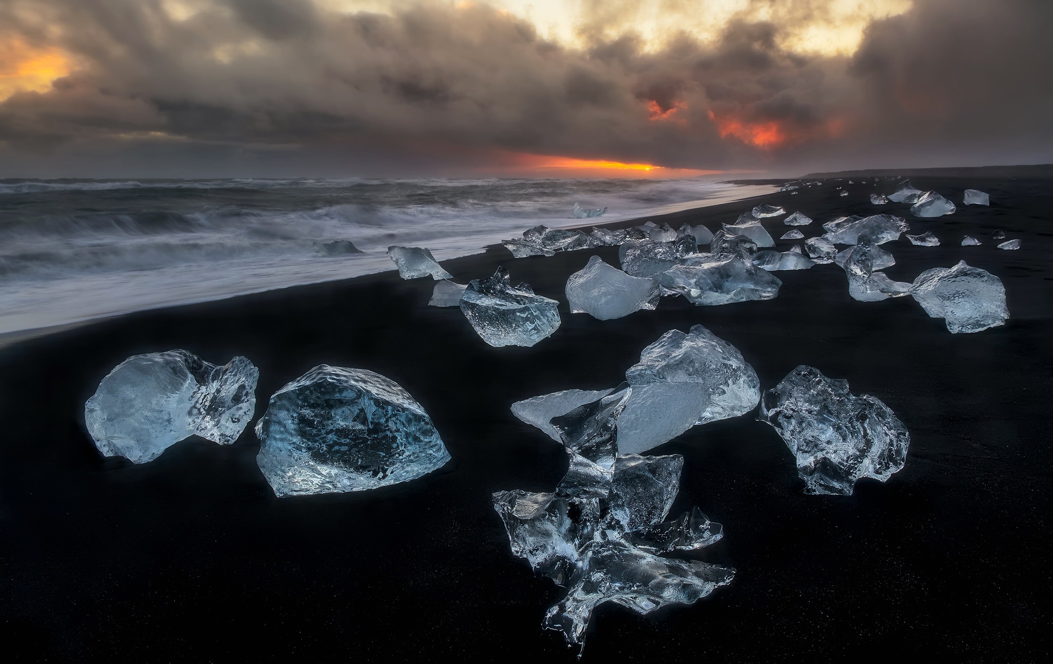 Download mobile wallpaper Nature, Ice, Beach, Sand, Horizon, Earth, Cloud for free.