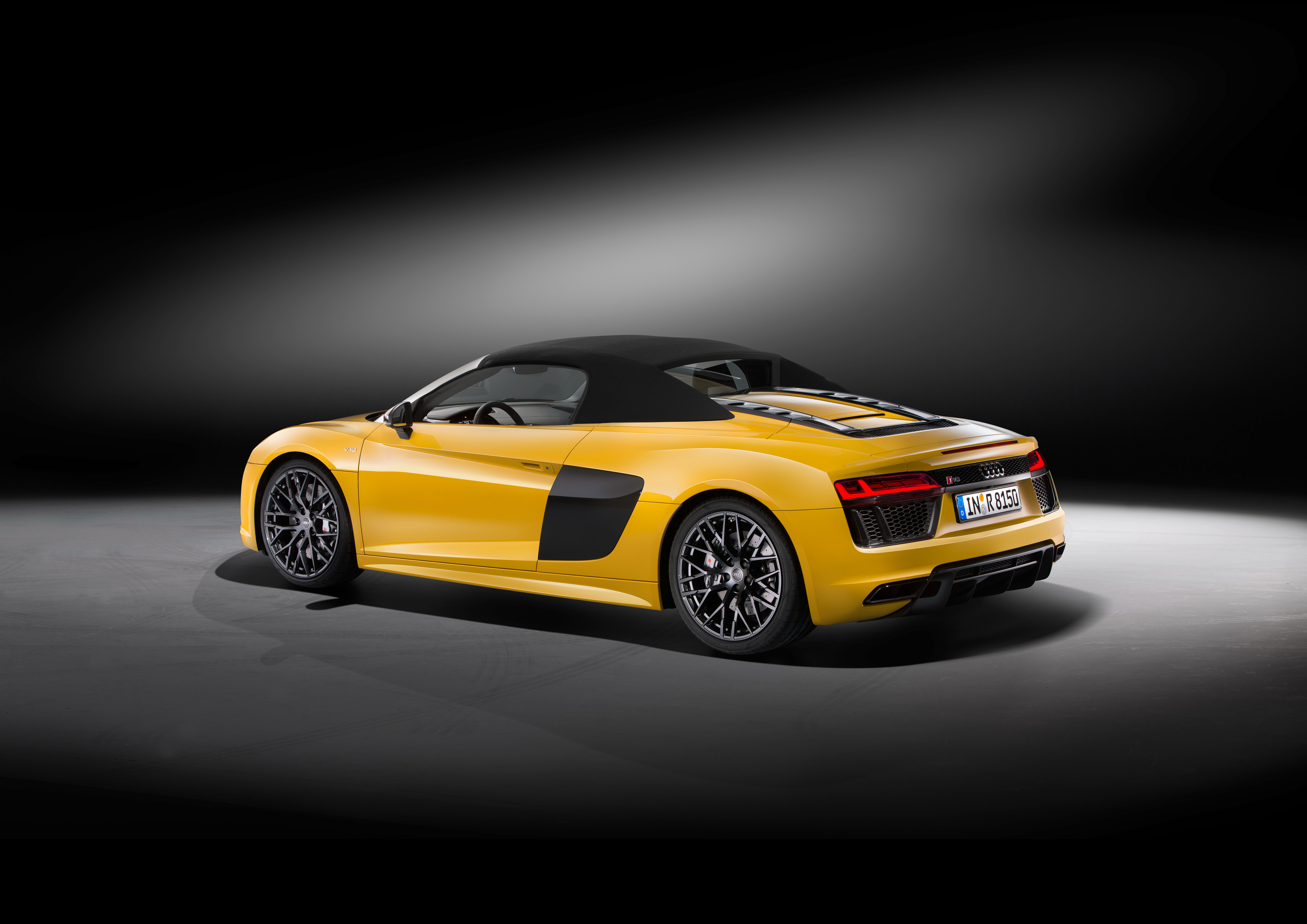 Laden Sie das Audi, Autos, Audi R8, Fahrzeuge, Gelbes Auto, Audi R8 Spyder-Bild kostenlos auf Ihren PC-Desktop herunter