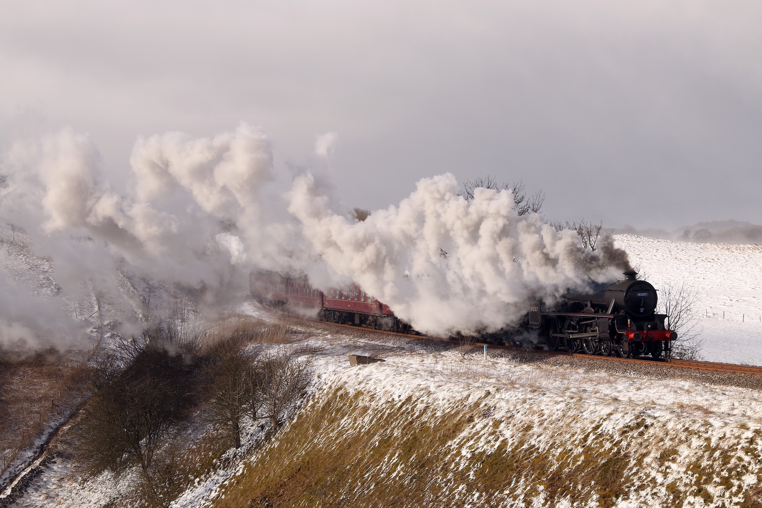 Download mobile wallpaper Smoke, Train, Vehicles for free.