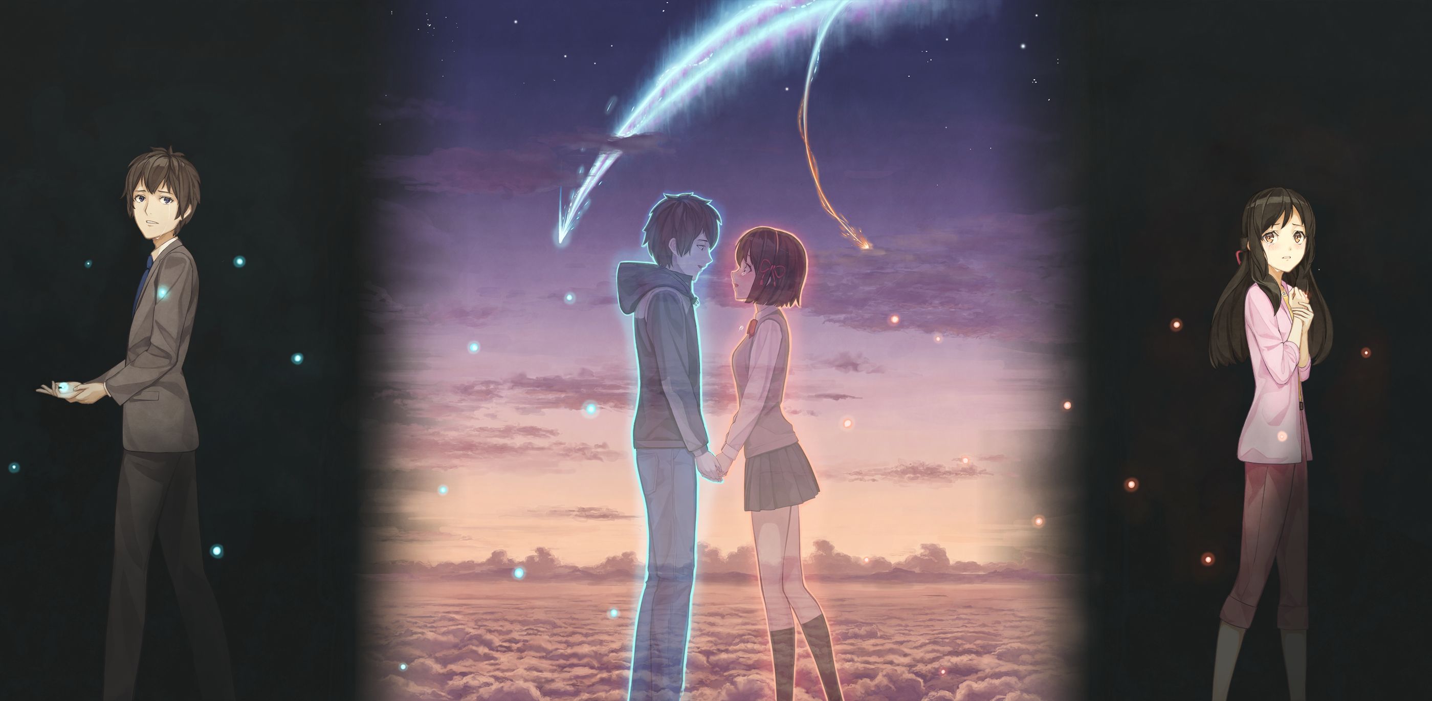 Descarga gratis la imagen Animado, Kimi No Na Wa, Mitsuha Miyamizu, Taki Tachibana en el escritorio de tu PC