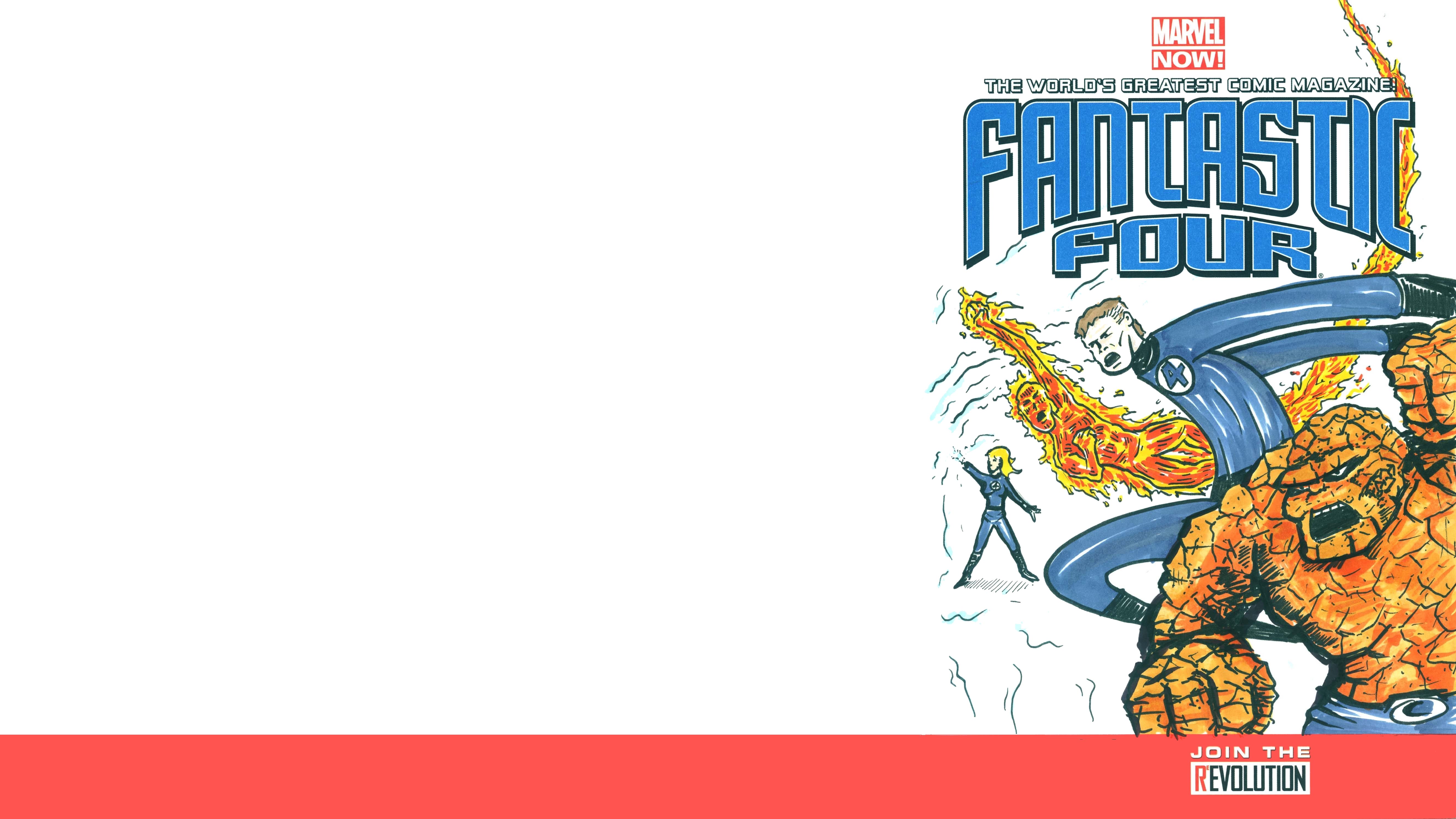 Handy-Wallpaper Comics, Menschliche Fackel (Marvel Comics), Unsichtbare Frau, Herr Fantastisch, Ding (Marvel Comics), Fantastic Four kostenlos herunterladen.