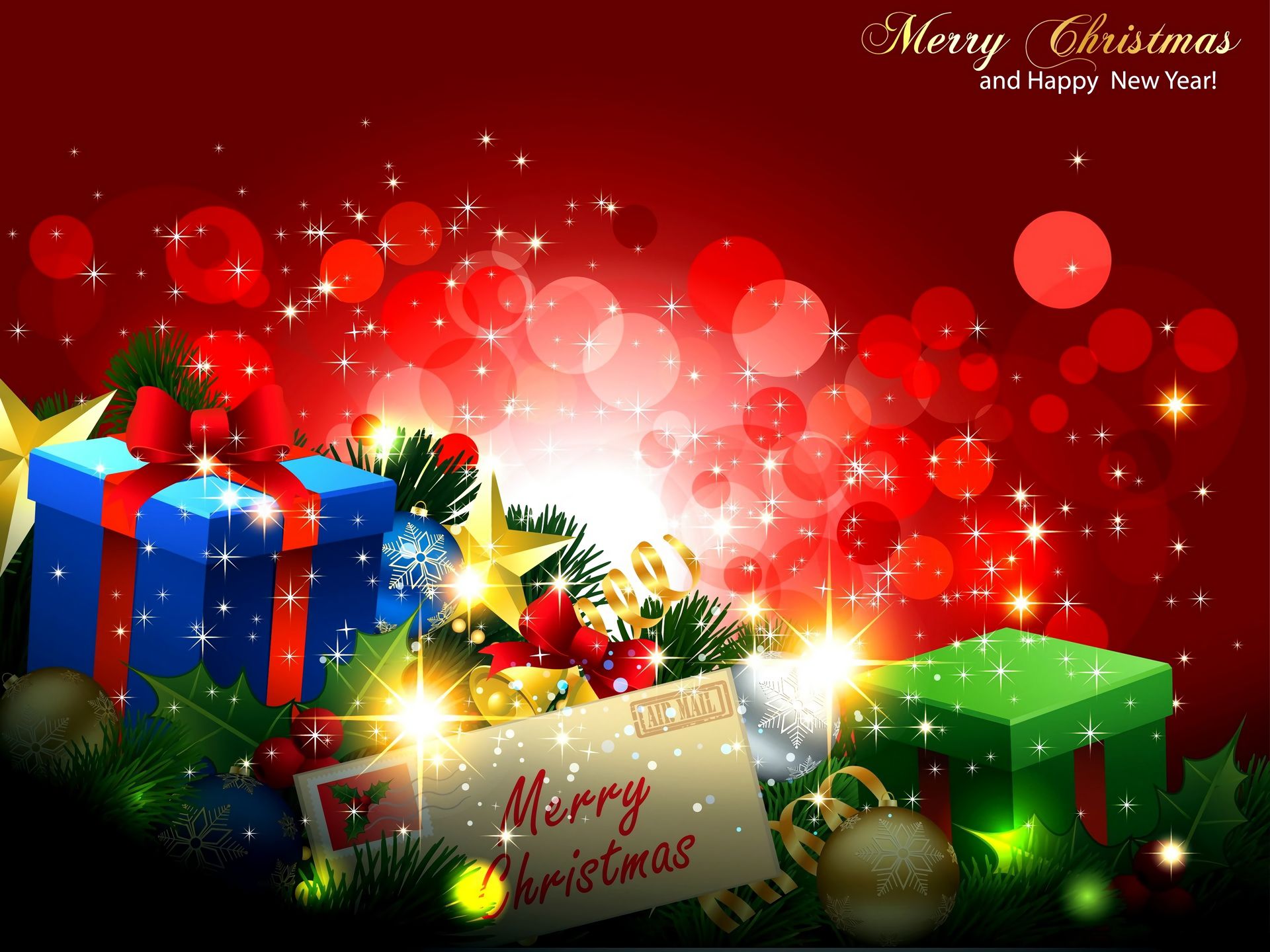 PCデスクトップに輝き, クリスマス, 贈り物, ホリデー, メリークリスマス, あけましておめでとう画像を無料でダウンロード