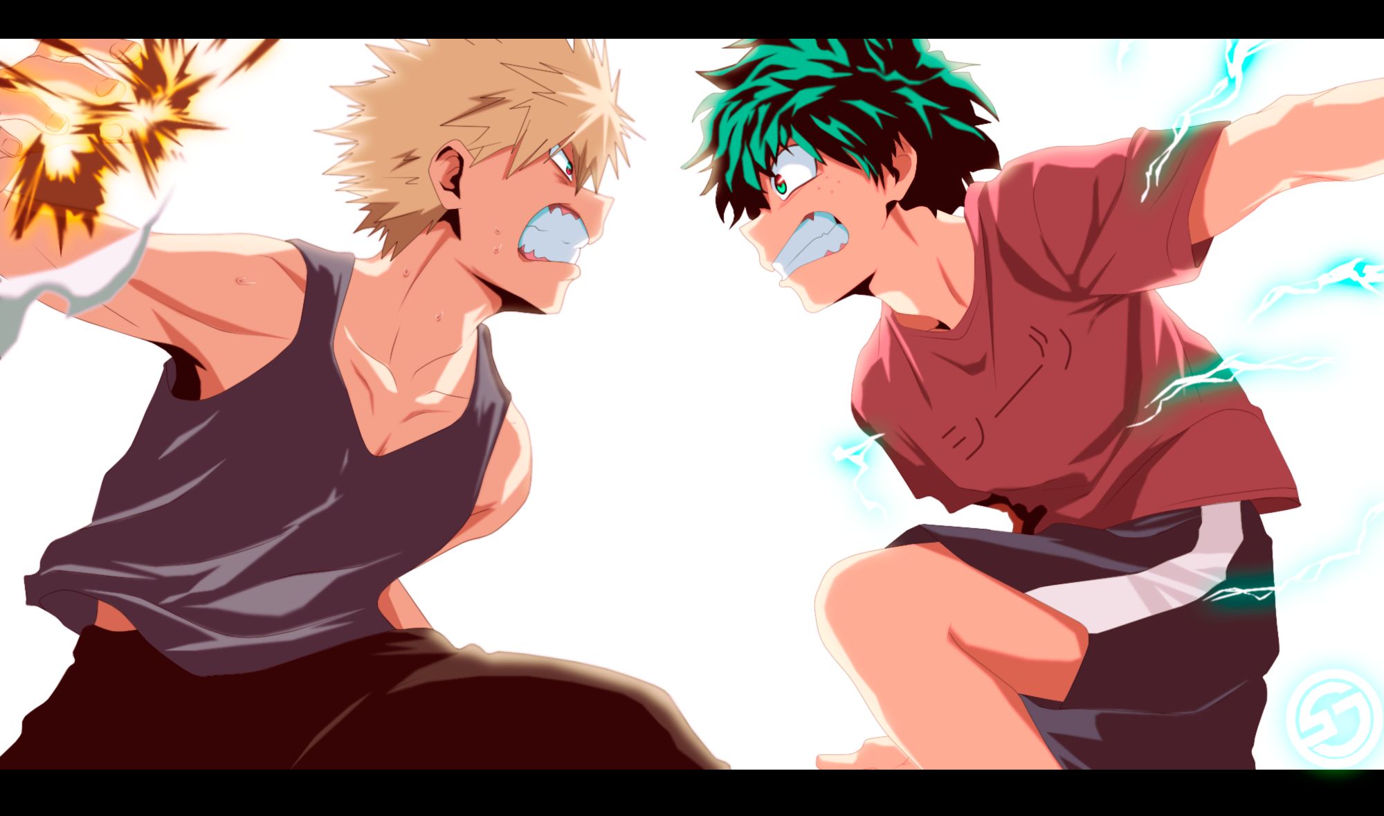 Download mobile wallpaper Anime, Izuku Midoriya, Katsuki Bakugou, My Hero Academia for free.