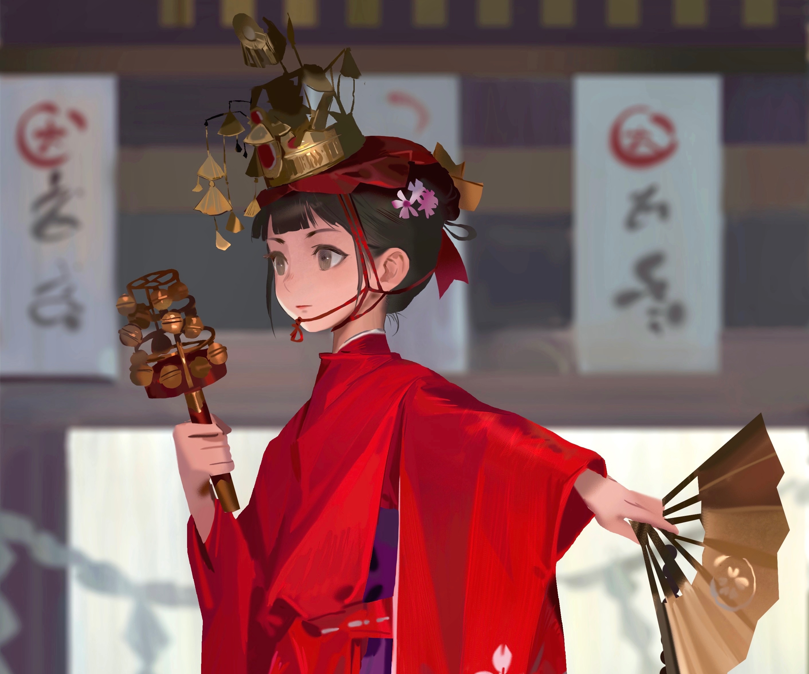 Baixe gratuitamente a imagem Anime, Garota, Traje Tradicional na área de trabalho do seu PC