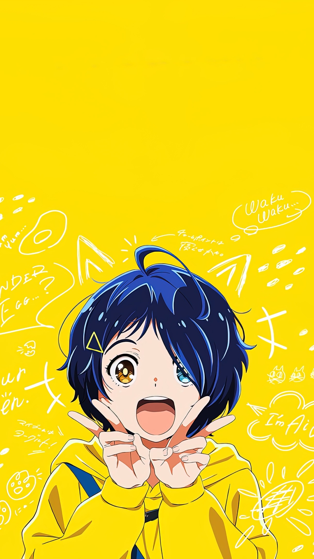 anime, wonder egg priority, yellow, ai ohto HD wallpaper