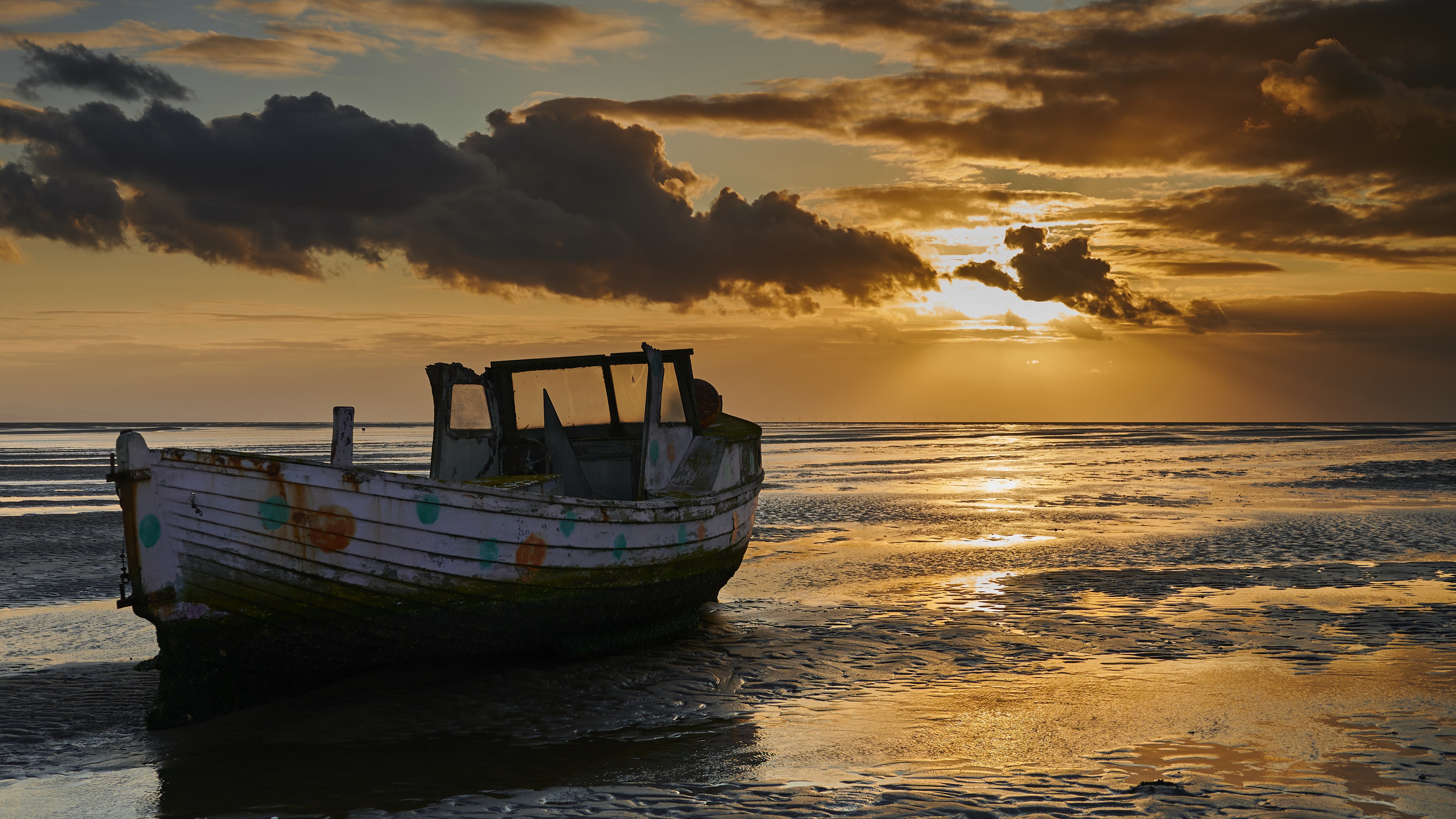 Download mobile wallpaper Sunset, Sea, Beach, Boat, Vehicles for free.