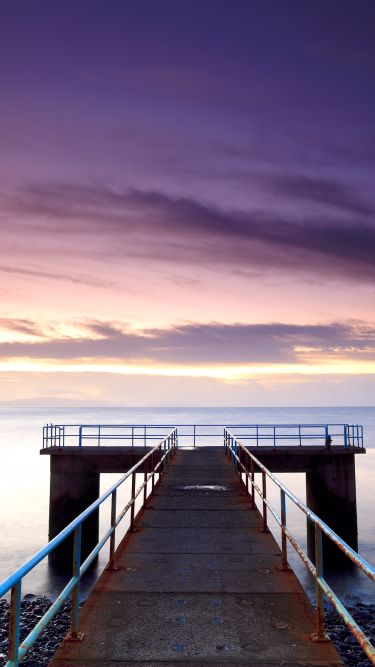 Descarga gratuita de fondo de pantalla para móvil de Agua, Lago, Muelle, Océano, Tierra, Atardecer, Tierra/naturaleza, Puesta De Sol.