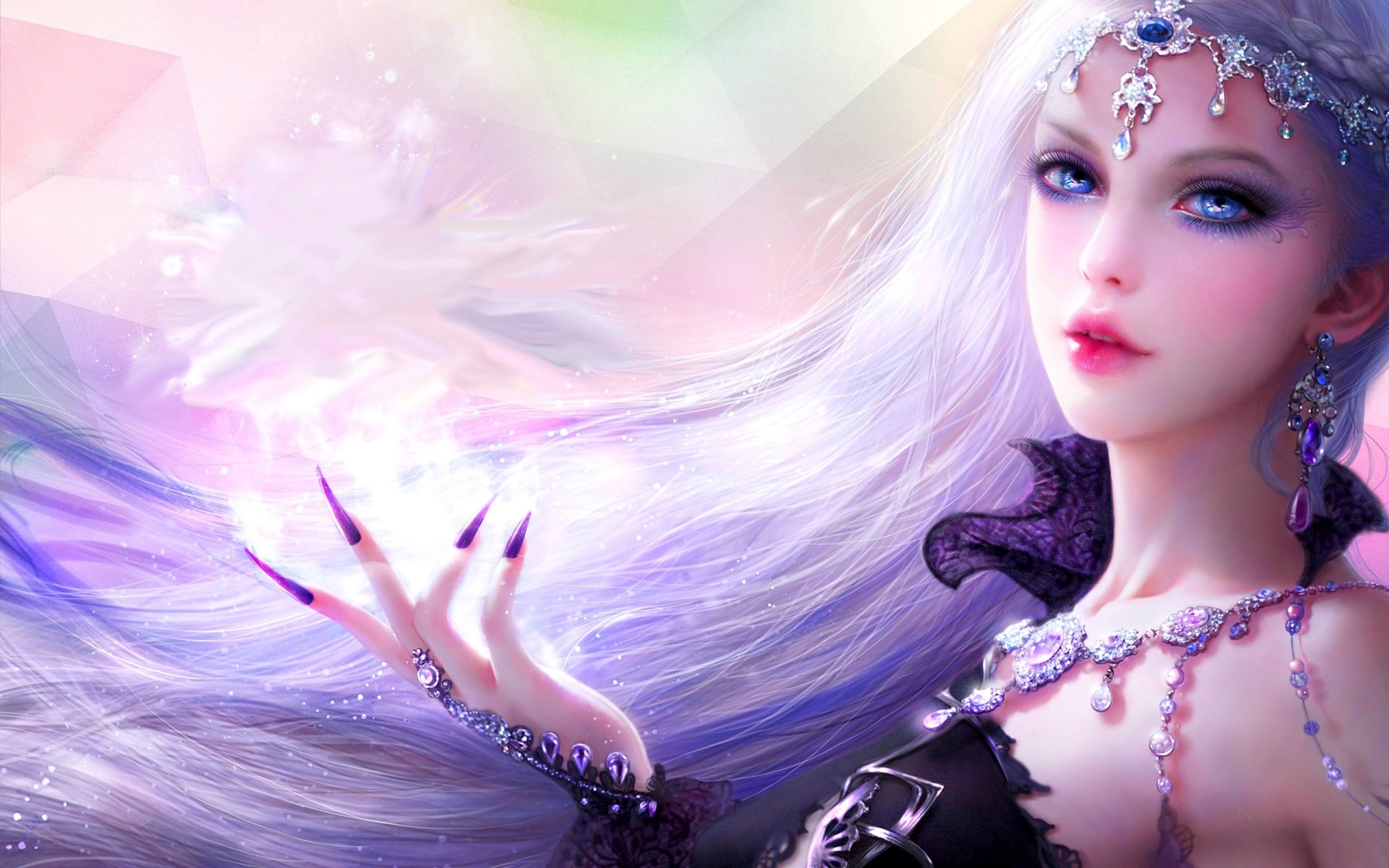 Free download wallpaper Fantasy, Jewelry, Face, Women, Blue Eyes, Witch on your PC desktop