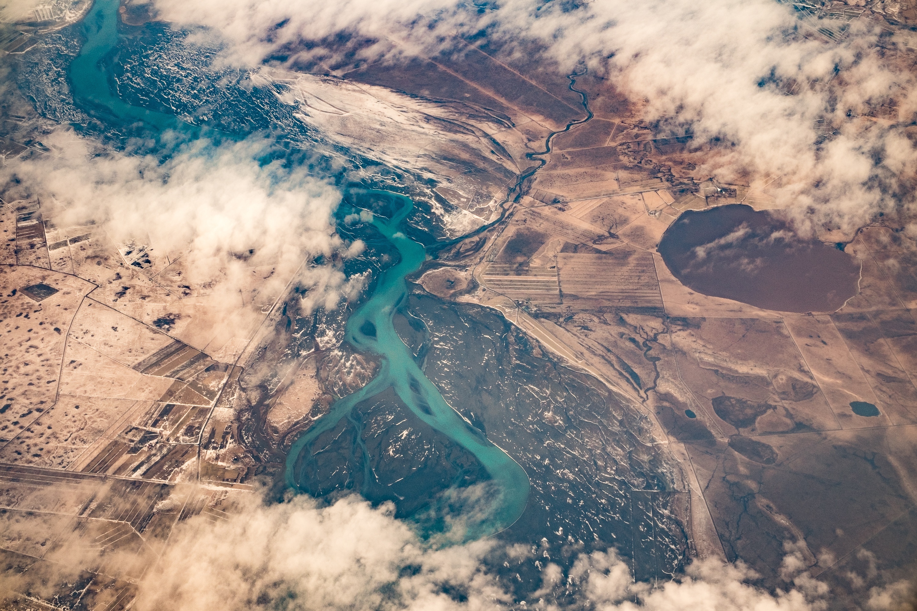 Free download wallpaper Landscape, Cloud, River, Photography, Aerial on your PC desktop
