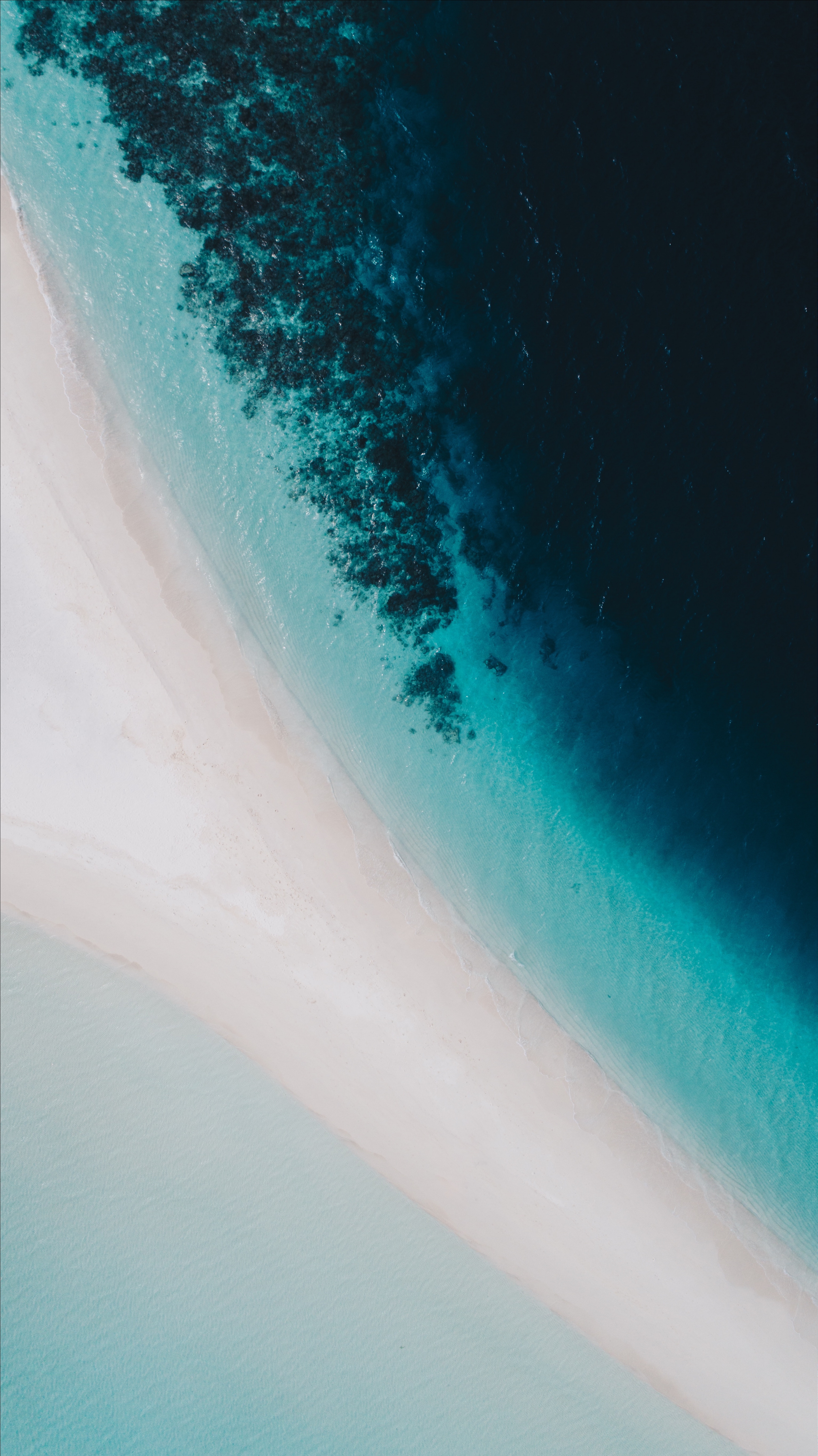 ocean, nature, water, view from above, coast, maldives Desktop Wallpaper