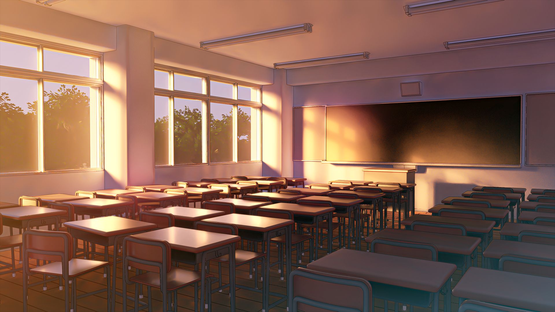 anime, room, classroom