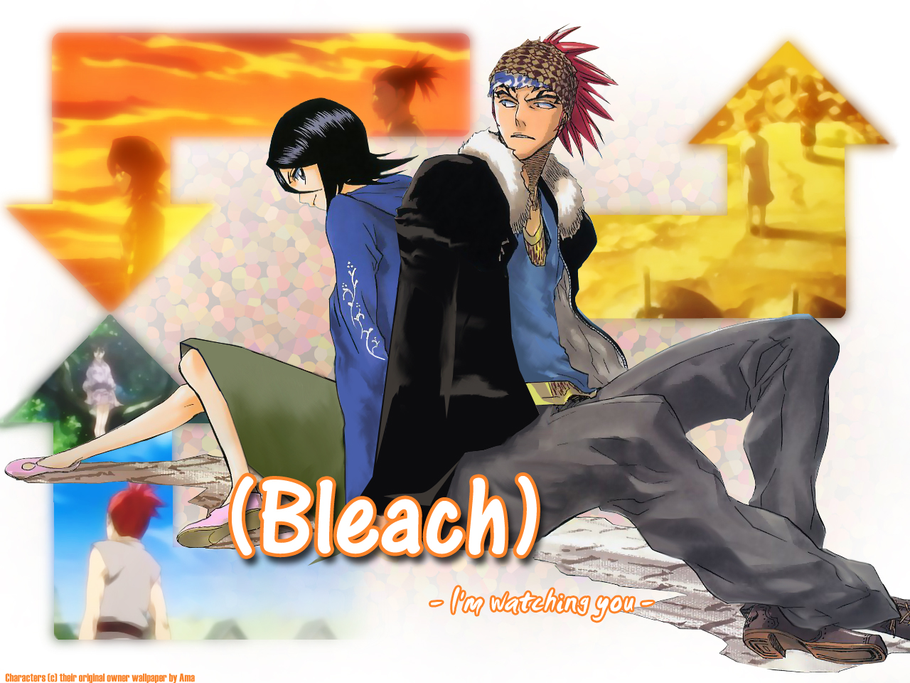 Handy-Wallpaper Bleach, Rukia Kuchiki, Animes, Renji Abarai kostenlos herunterladen.