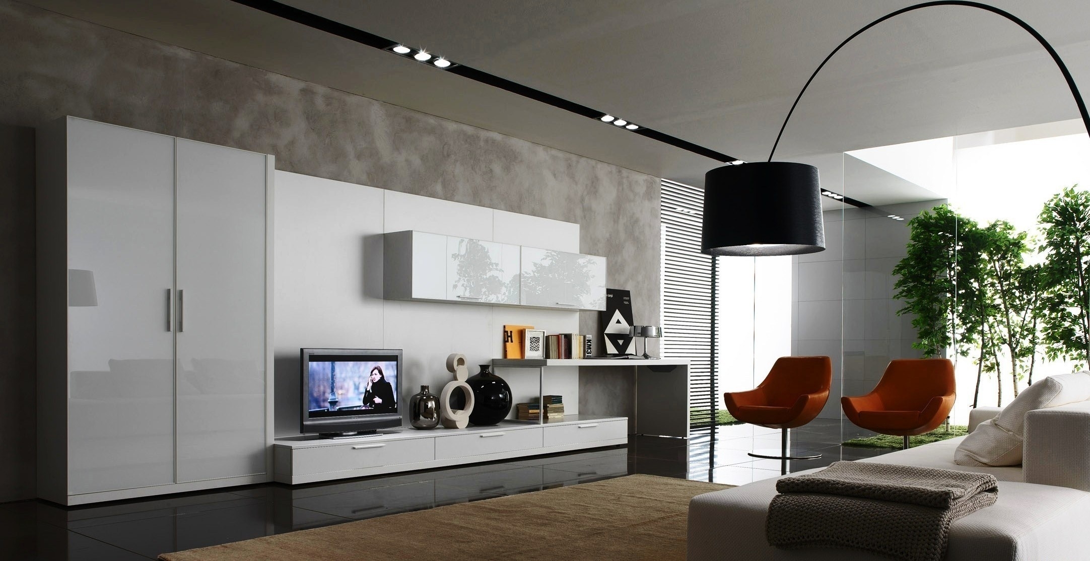 furniture, living room, interior, miscellanea, miscellaneous, design, sofa, modern, up to date, television, television set