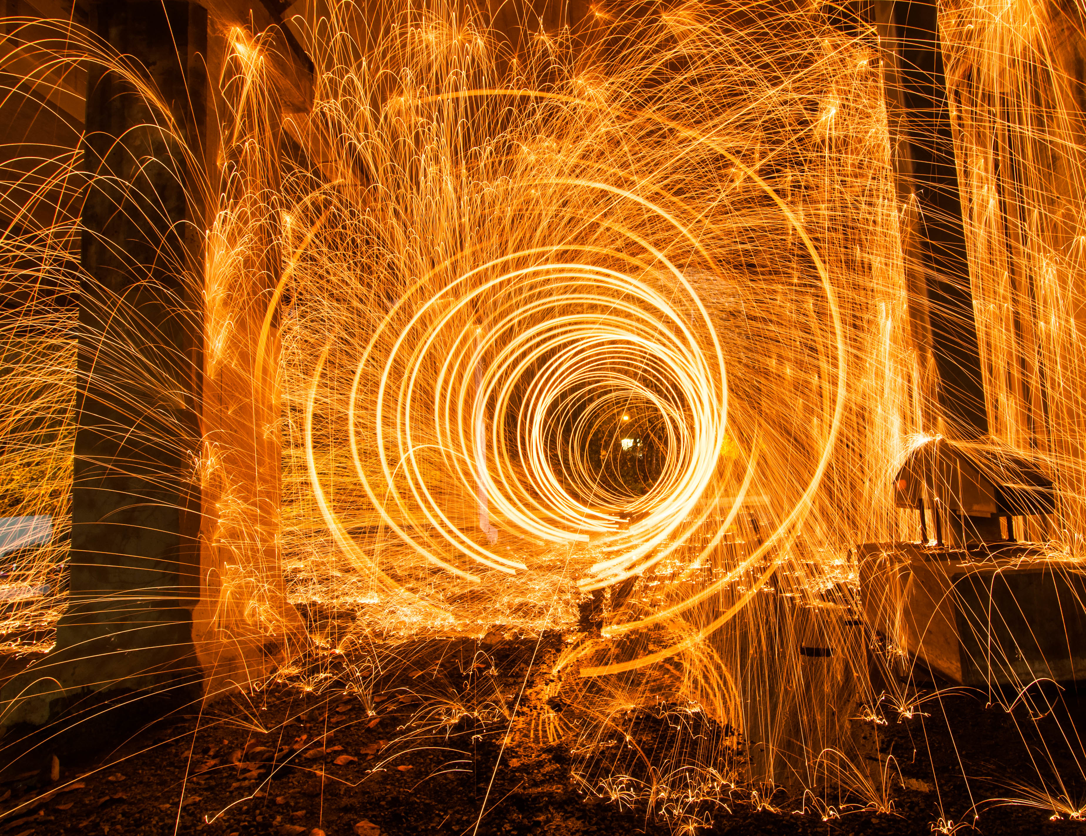 light, long exposure, abstract, circles, shine, sparks, freezelight High Definition image