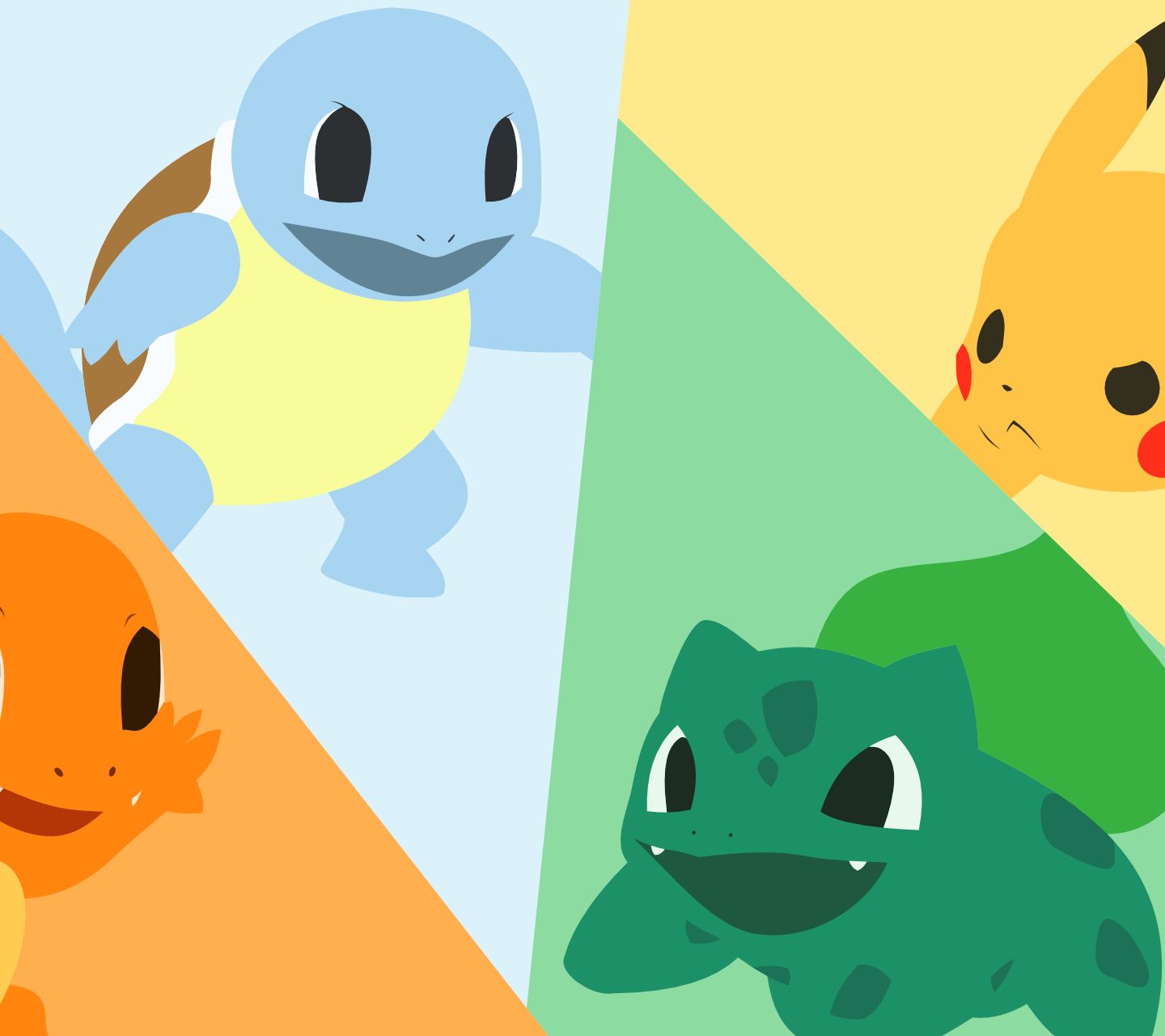 Handy-Wallpaper Pokémon, Pikachu, Computerspiele, Bisasam (Pokémon), Glumanda (Pokémon), Schiggy (Pokémon), Starter Pokémon kostenlos herunterladen.