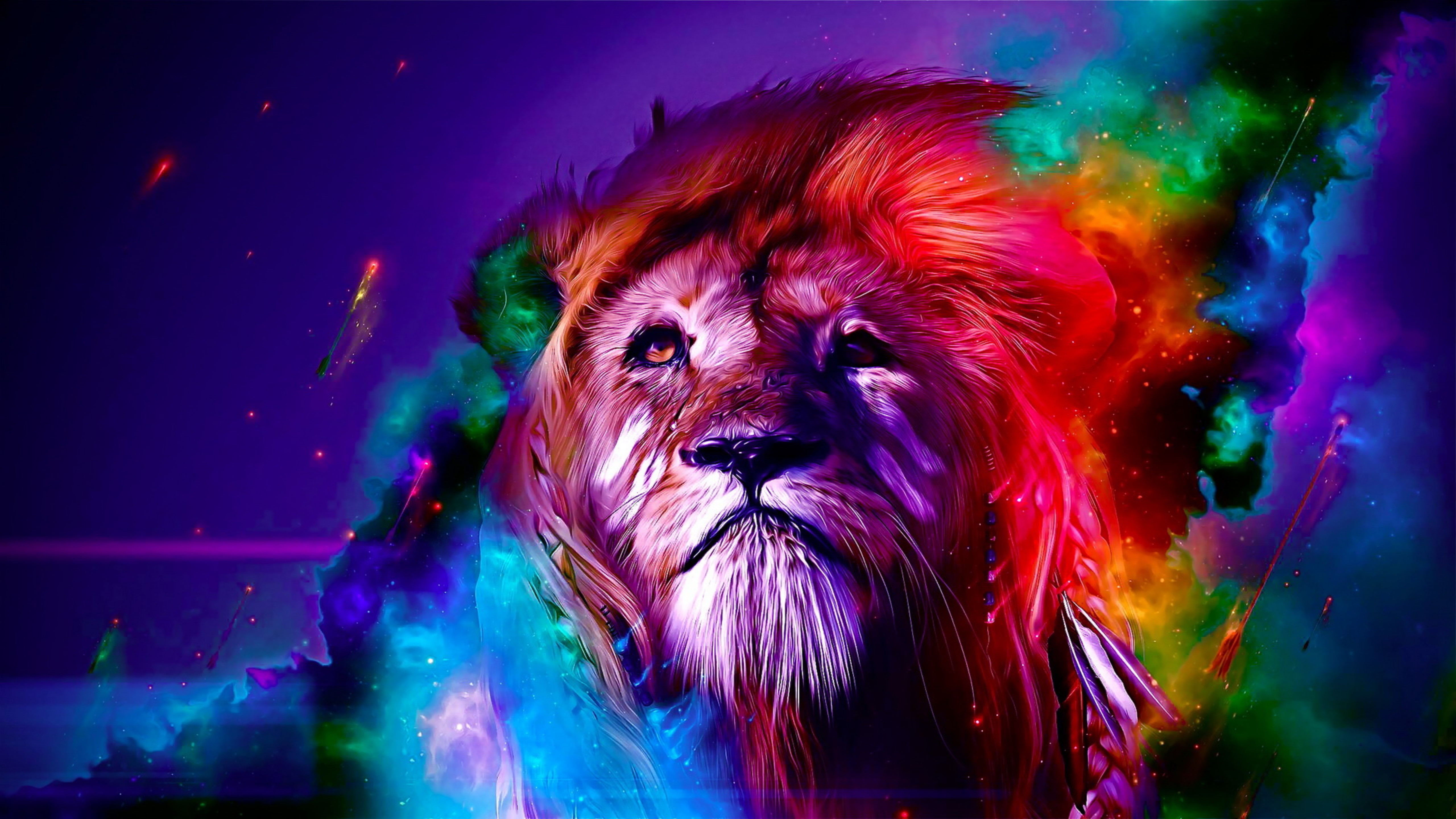 Téléchargez des papiers peints mobile Animaux, Lion, Artistique gratuitement.