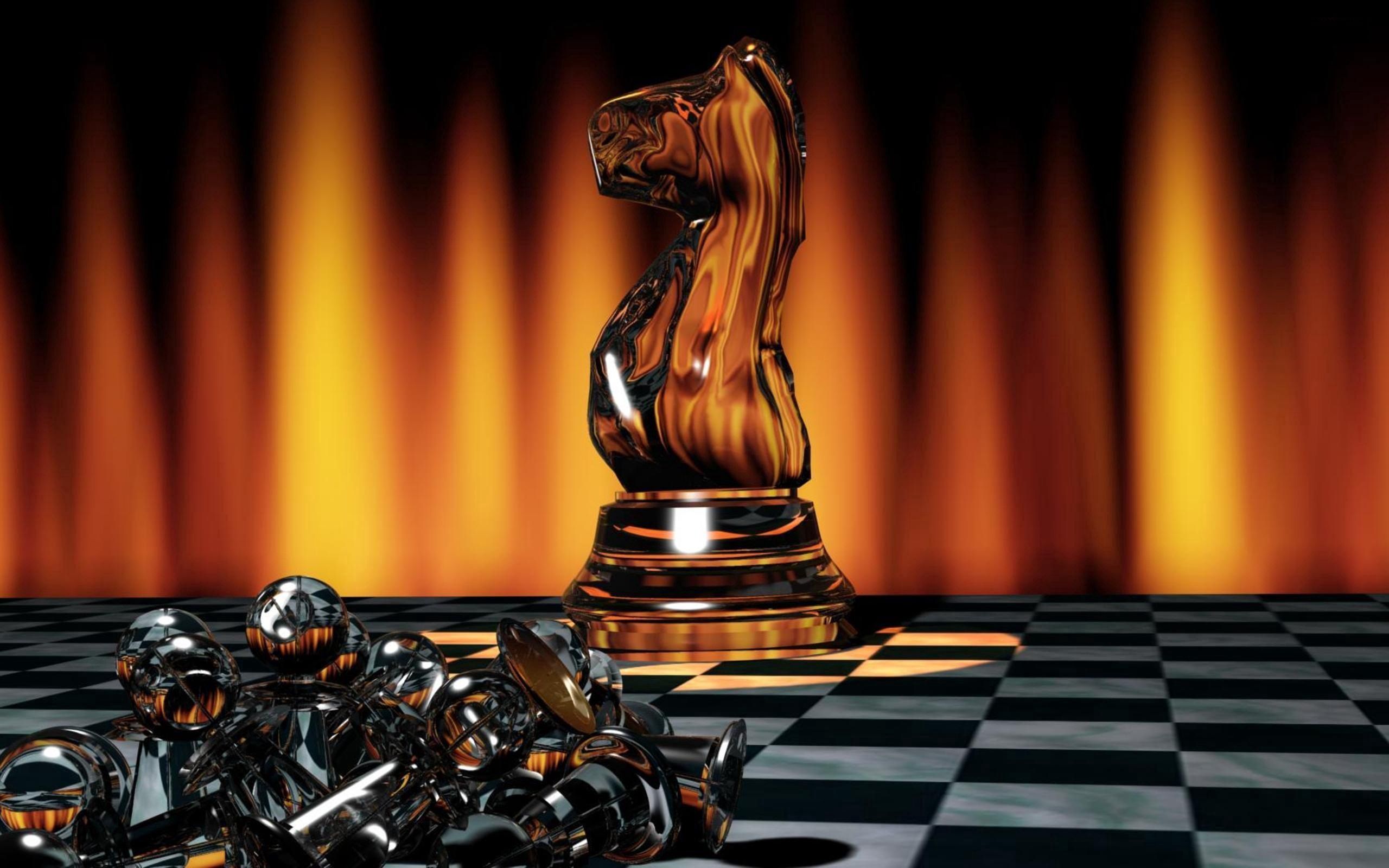 chess, 3d, game, chessmen, chess pieces, shine, light, board
