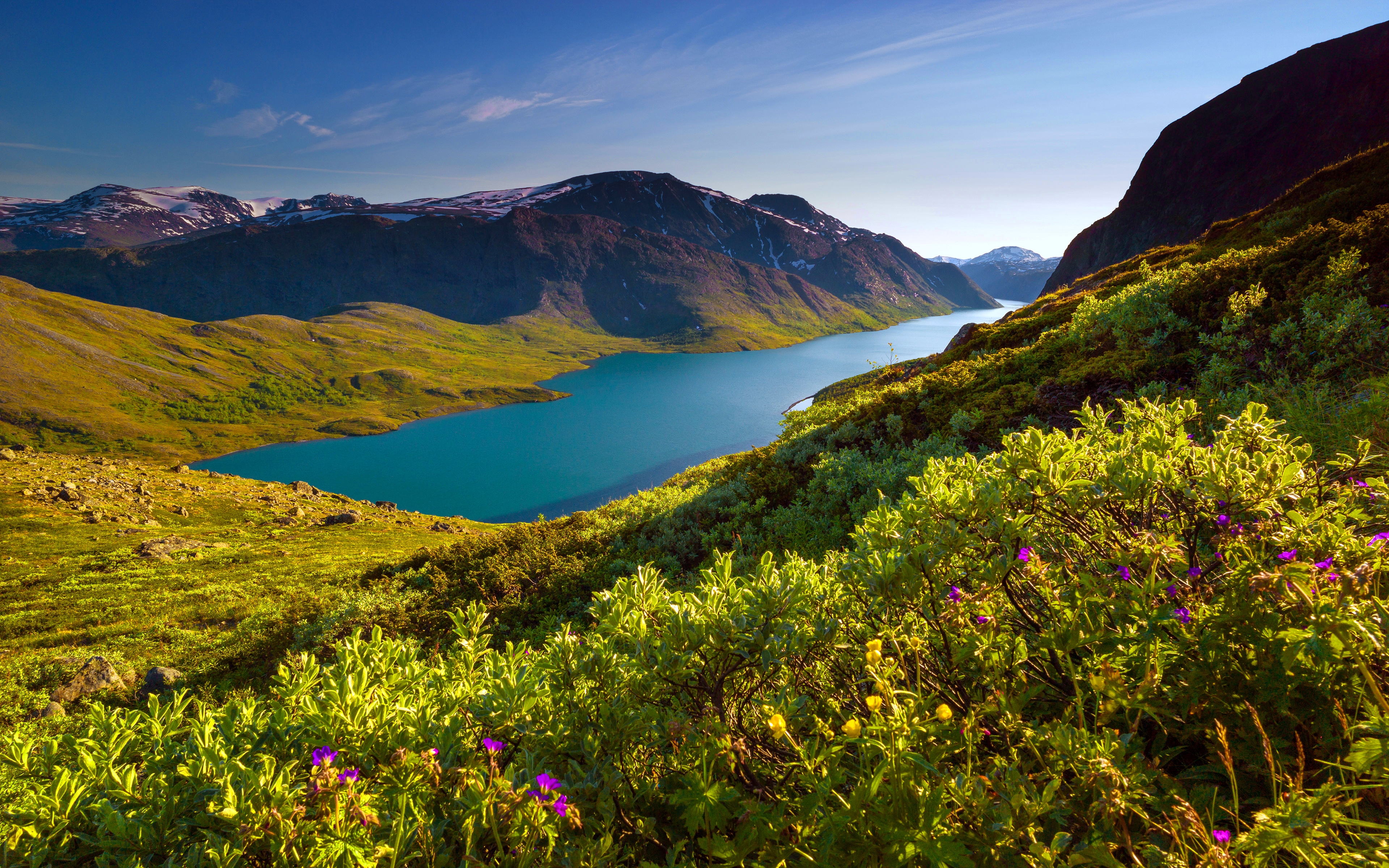 359431 télécharger le fond d'écran norvège, terre/nature, lac, lac gjende, montagne, des lacs - économiseurs d'écran et images gratuitement