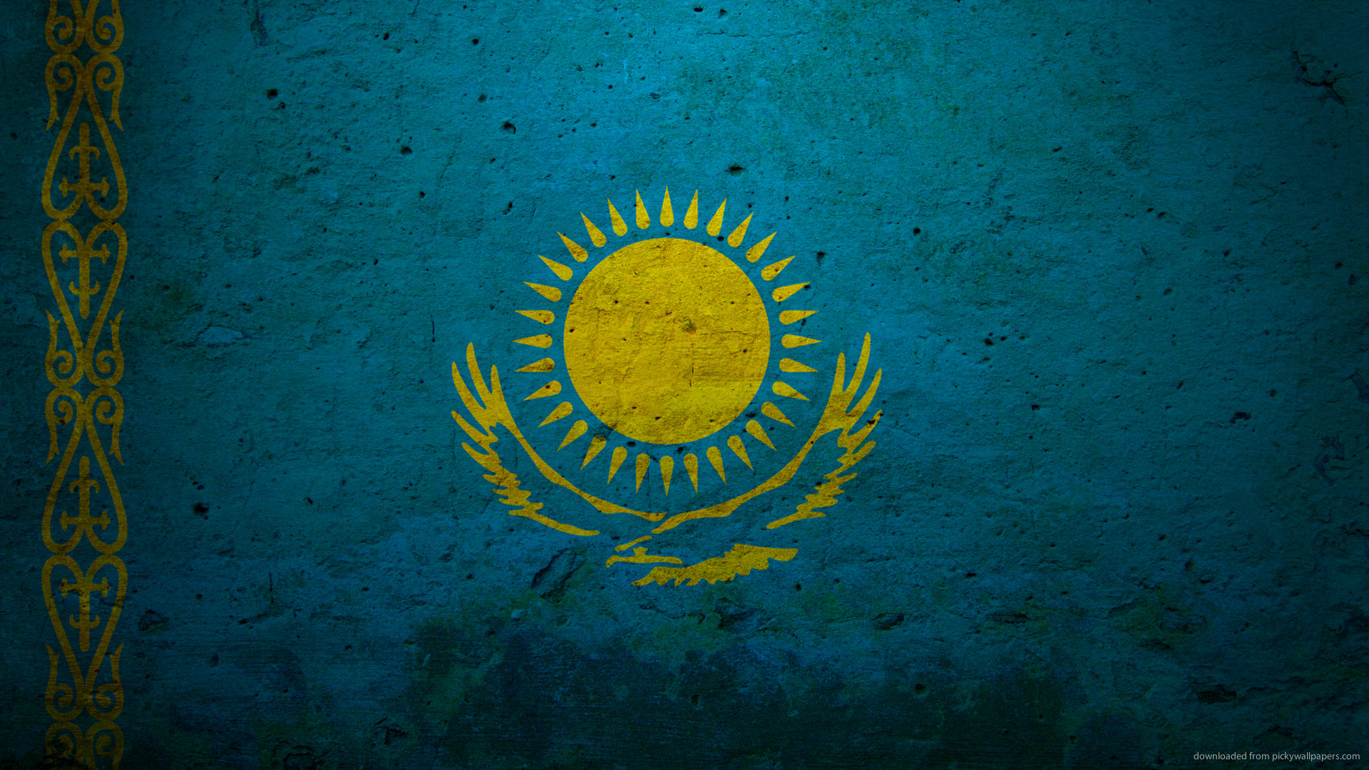 Скачать обои Флаг Казахстана на телефон бесплатно