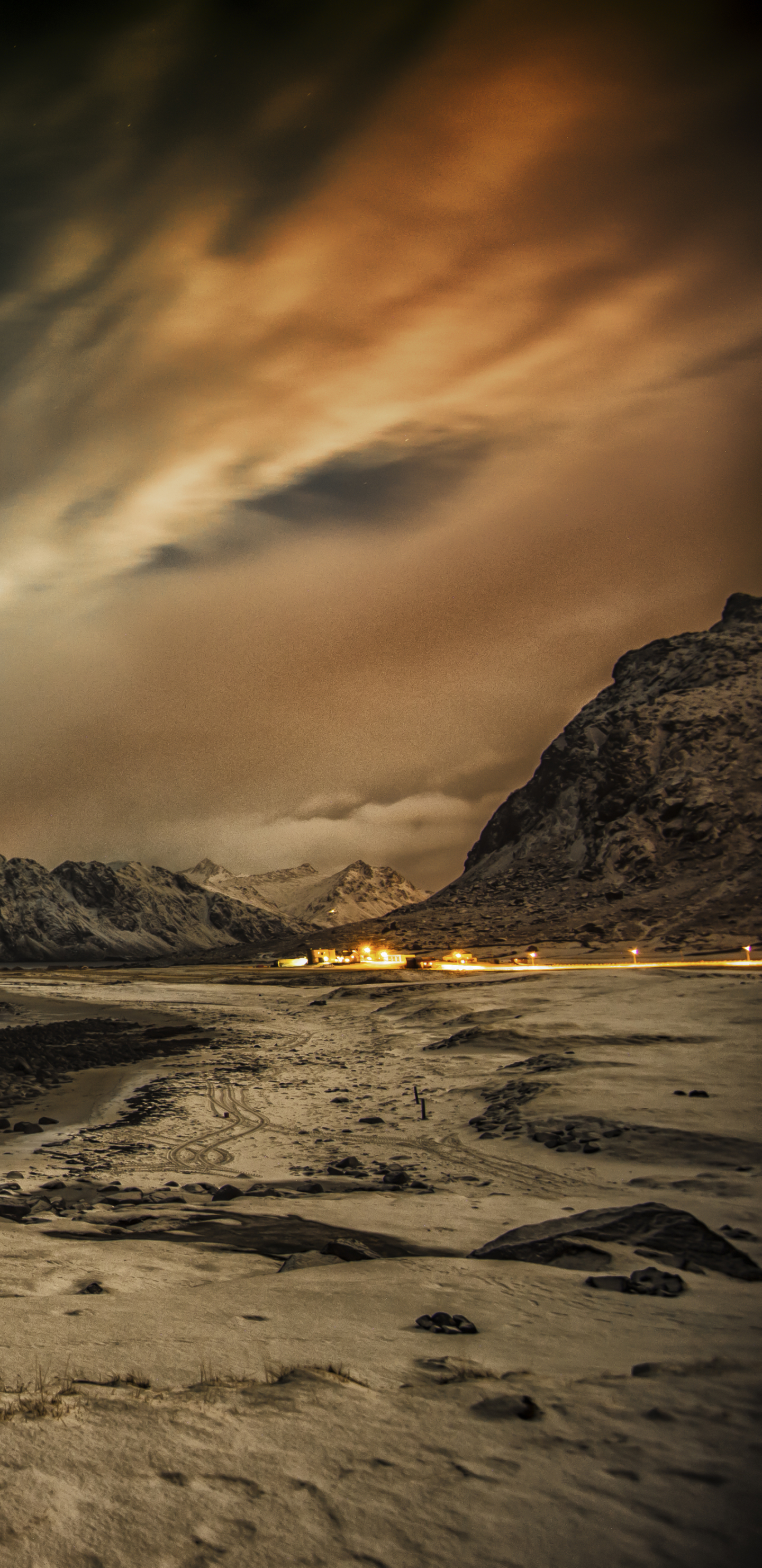 Download mobile wallpaper Beach, Earth, Aurora Borealis, Arctic, Norway, Lofoten Islands for free.