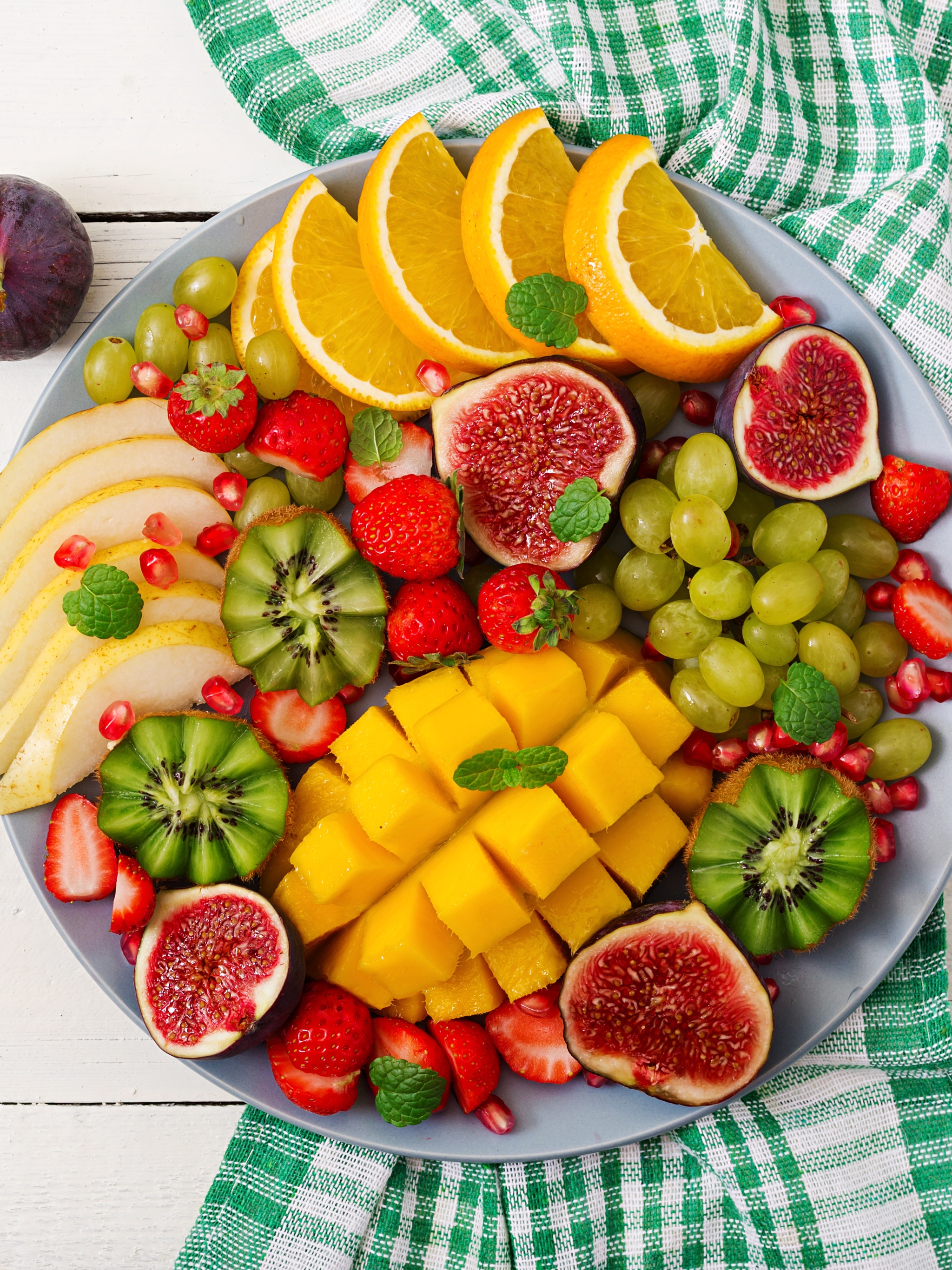 kiwi, food, fruit, fig, strawberry, mango, still life, grapes, fruits