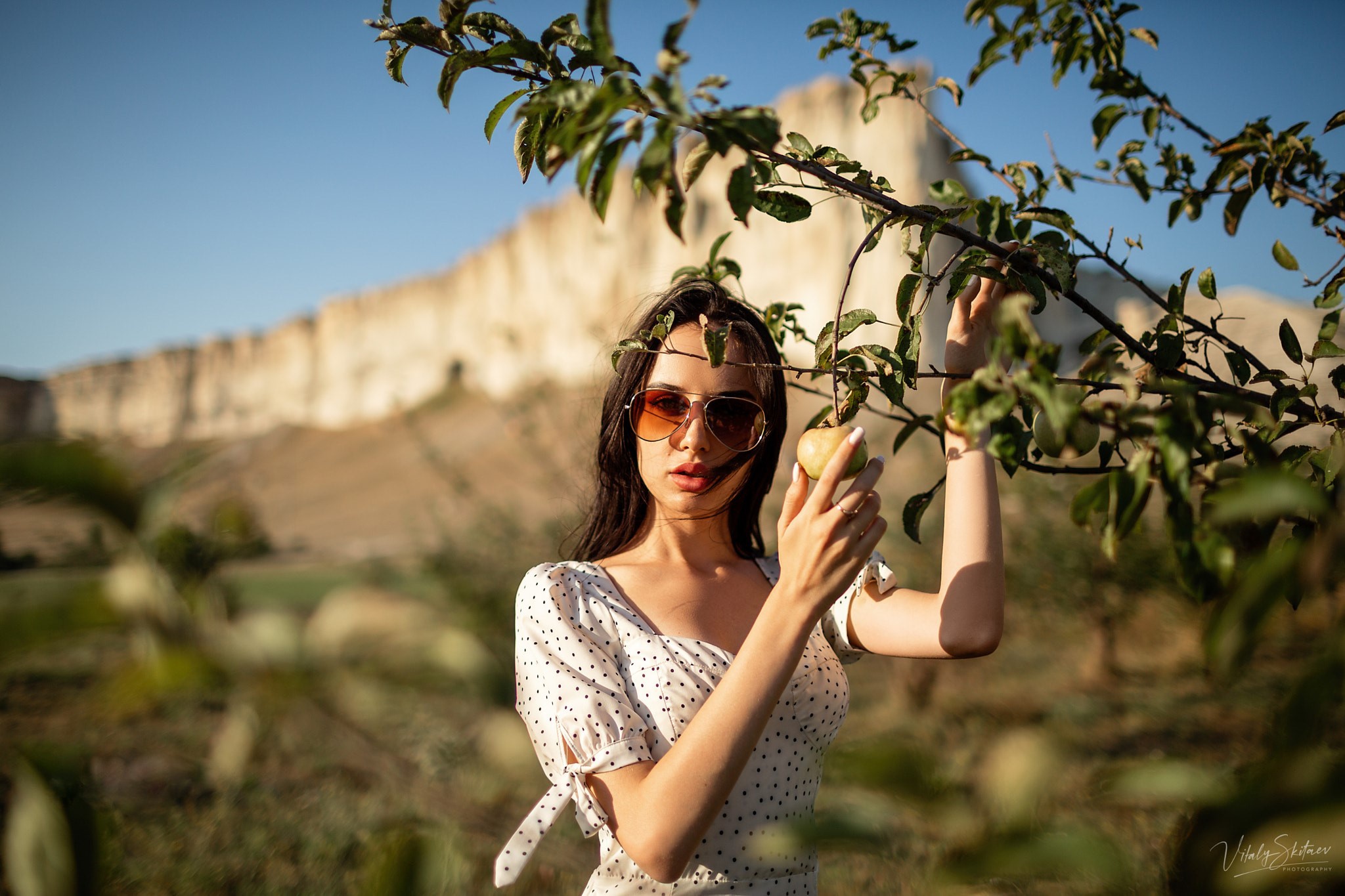 Téléchargez des papiers peints mobile Des Lunettes De Soleil, Cheveux Noirs, Femmes, Top Model, Profondeur De Champ gratuitement.