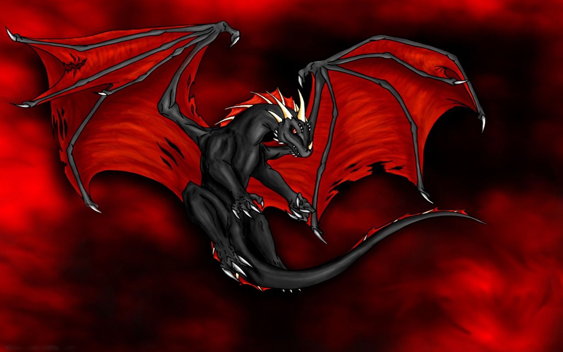 fantasy, dragon, claws, flying, red, wings