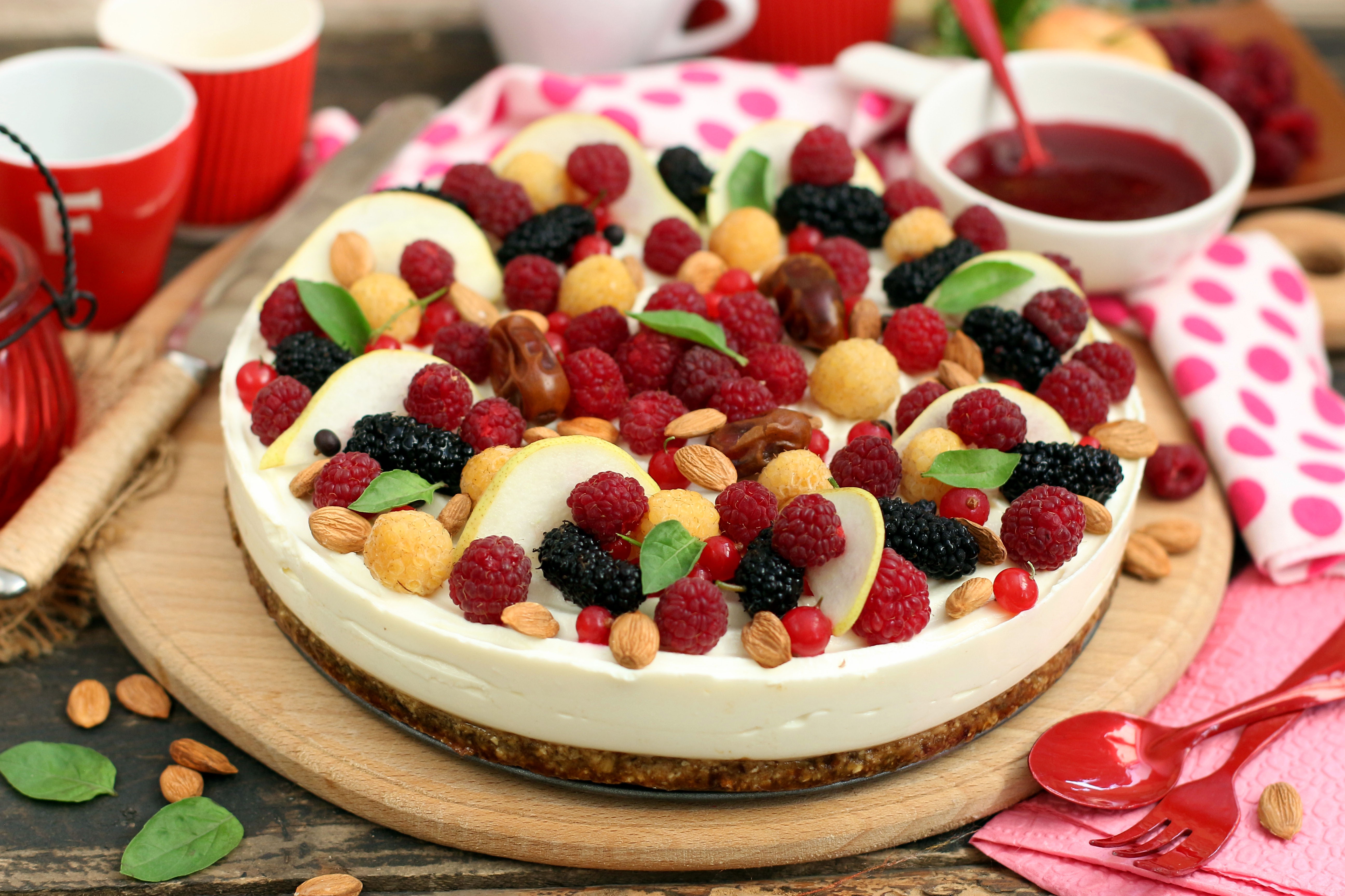 Download mobile wallpaper Food, Cake, Berry, Fruit, Cheesecake for free.
