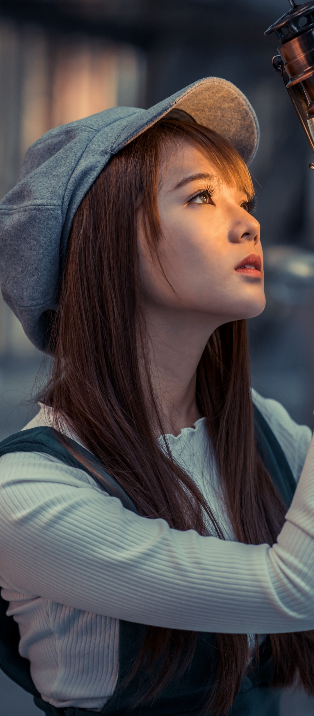 Download mobile wallpaper Hat, Brunette, Model, Women, Asian for free.