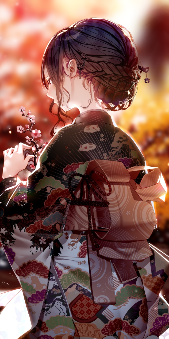 Descarga gratuita de fondo de pantalla para móvil de Kimono, Animado, Geisha.