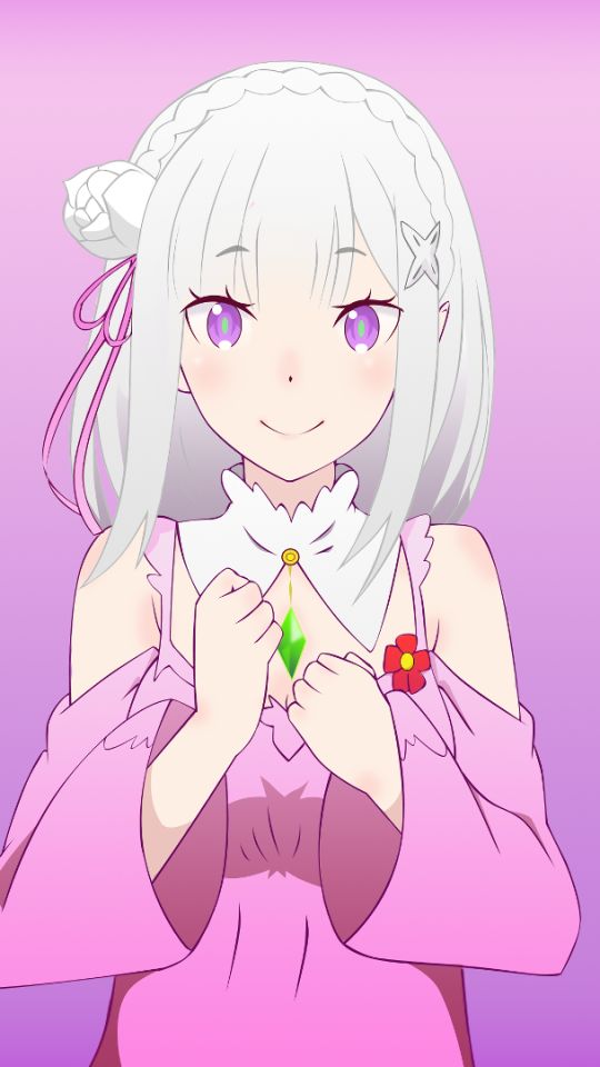 Download mobile wallpaper Anime, Purple Eyes, White Hair, Emilia (Re:zero), Re:zero Starting Life In Another World for free.