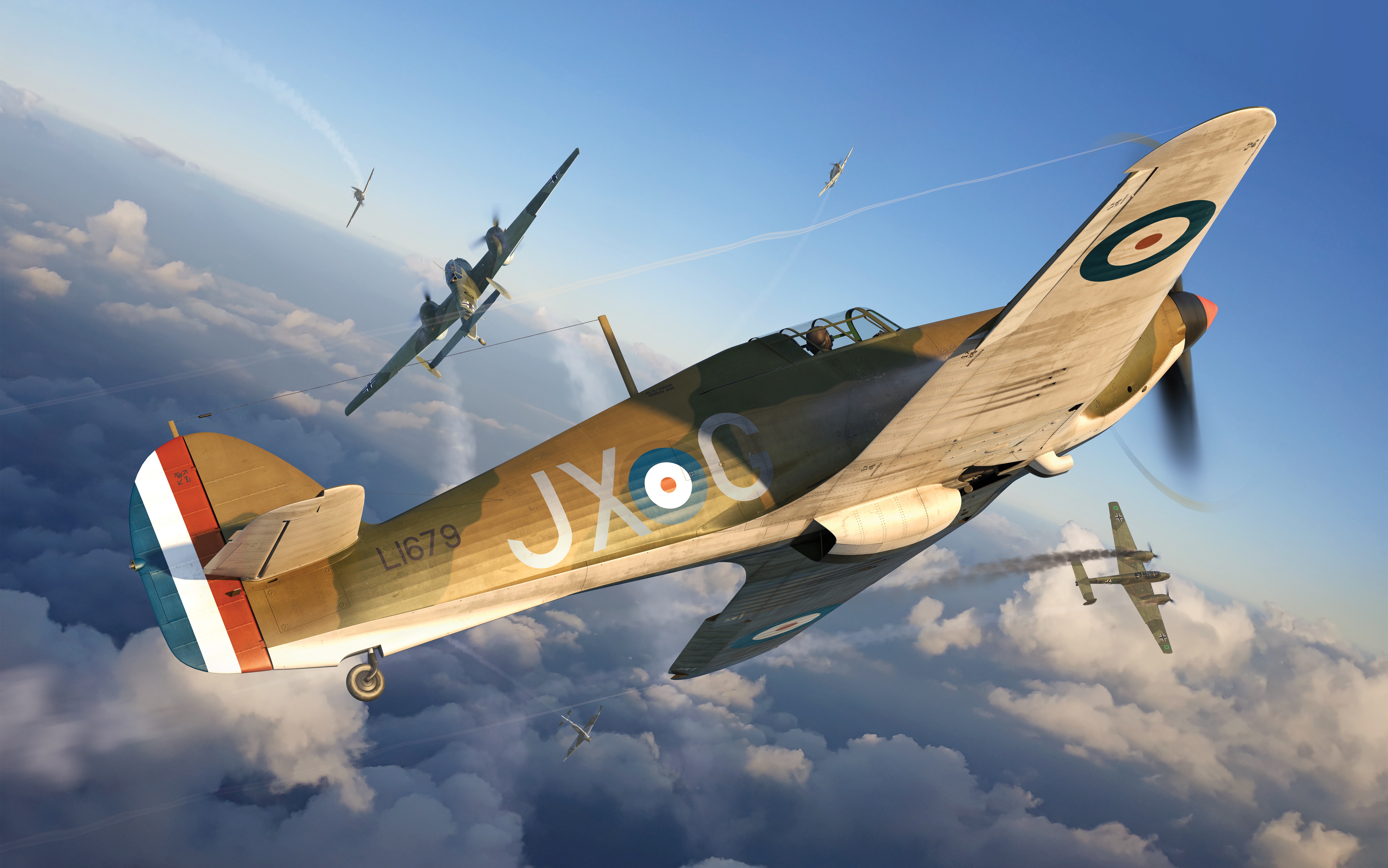 Download mobile wallpaper Military, Warplane, Hawker Hurricane, Military Aircraft for free.