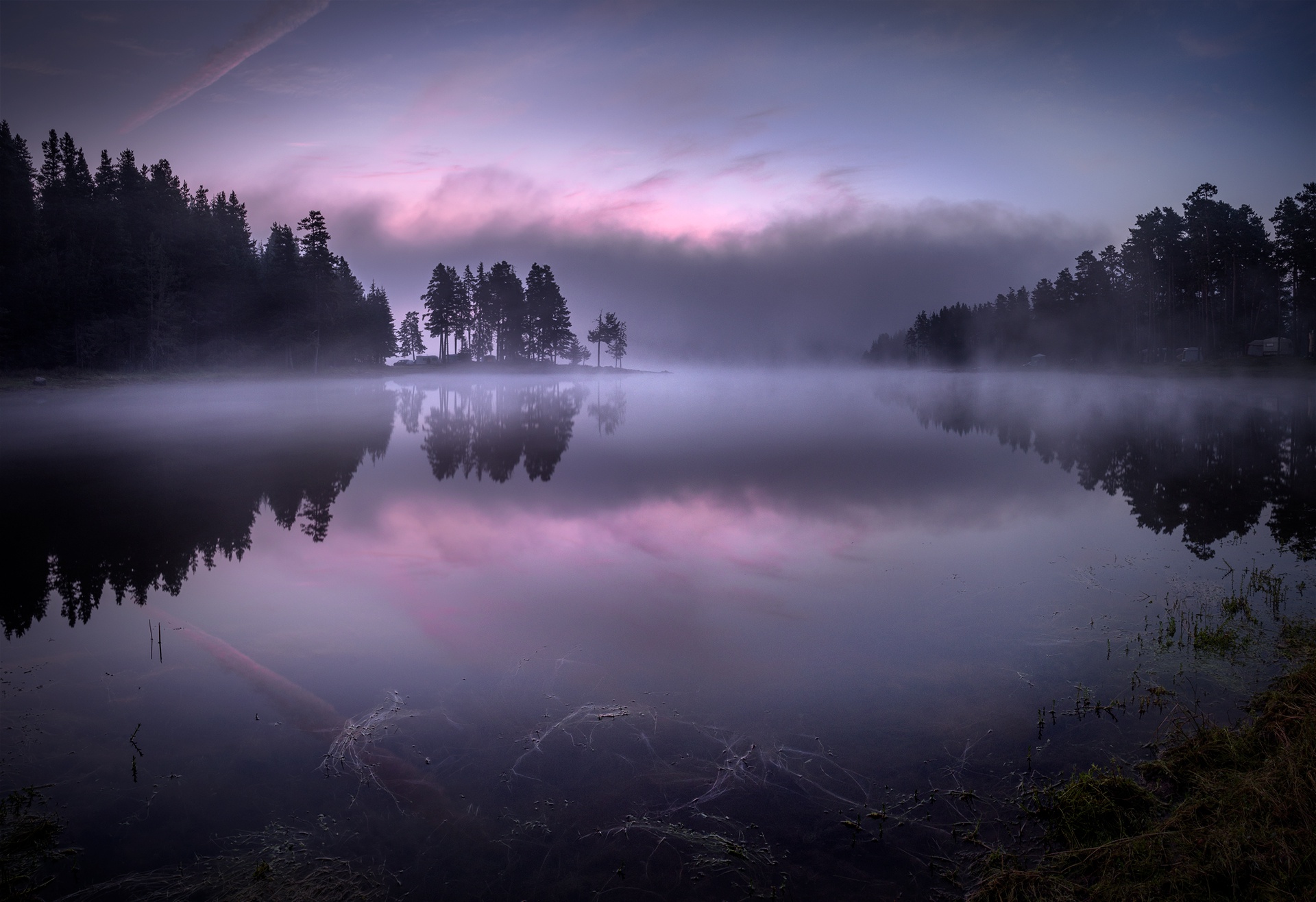 Descarga gratuita de fondo de pantalla para móvil de Naturaleza, Lago, Niebla, Tierra/naturaleza, Reflejo.