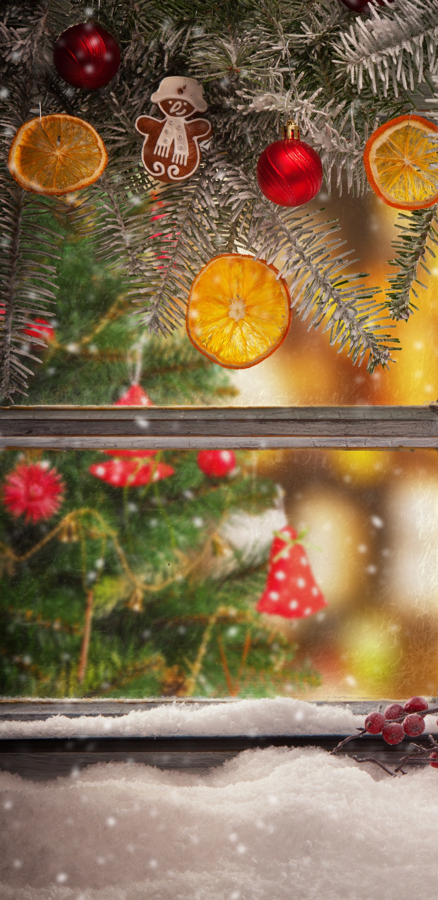 Téléchargez des papiers peints mobile Noël, Vacances, Fenêtre, Décorations De Noël gratuitement.