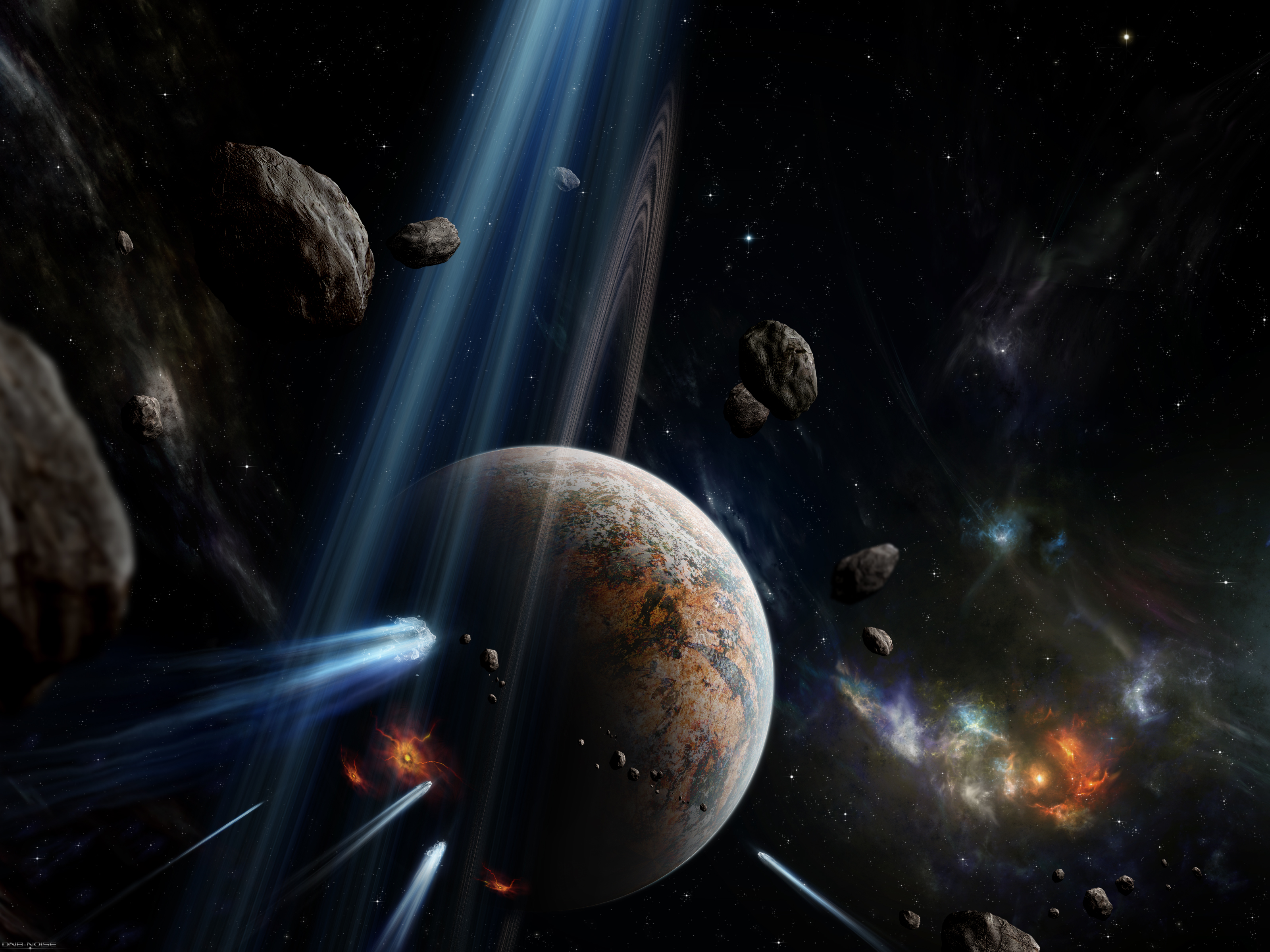 862828 Hintergrundbild herunterladen science fiction, planet, asteroid, meteor, weltraum - Bildschirmschoner und Bilder kostenlos