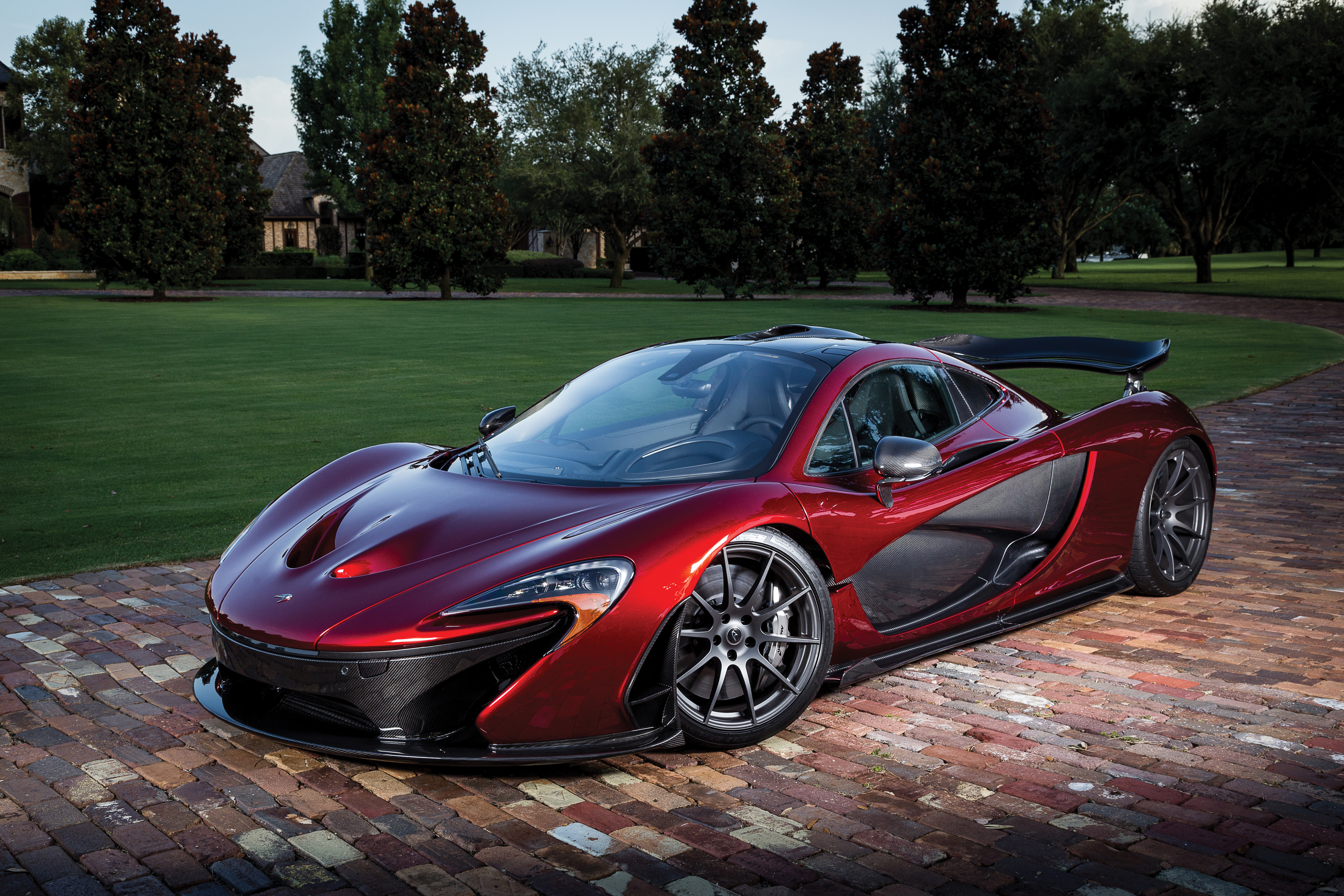sports car, cars, red, sports, mclaren, side view, p1
