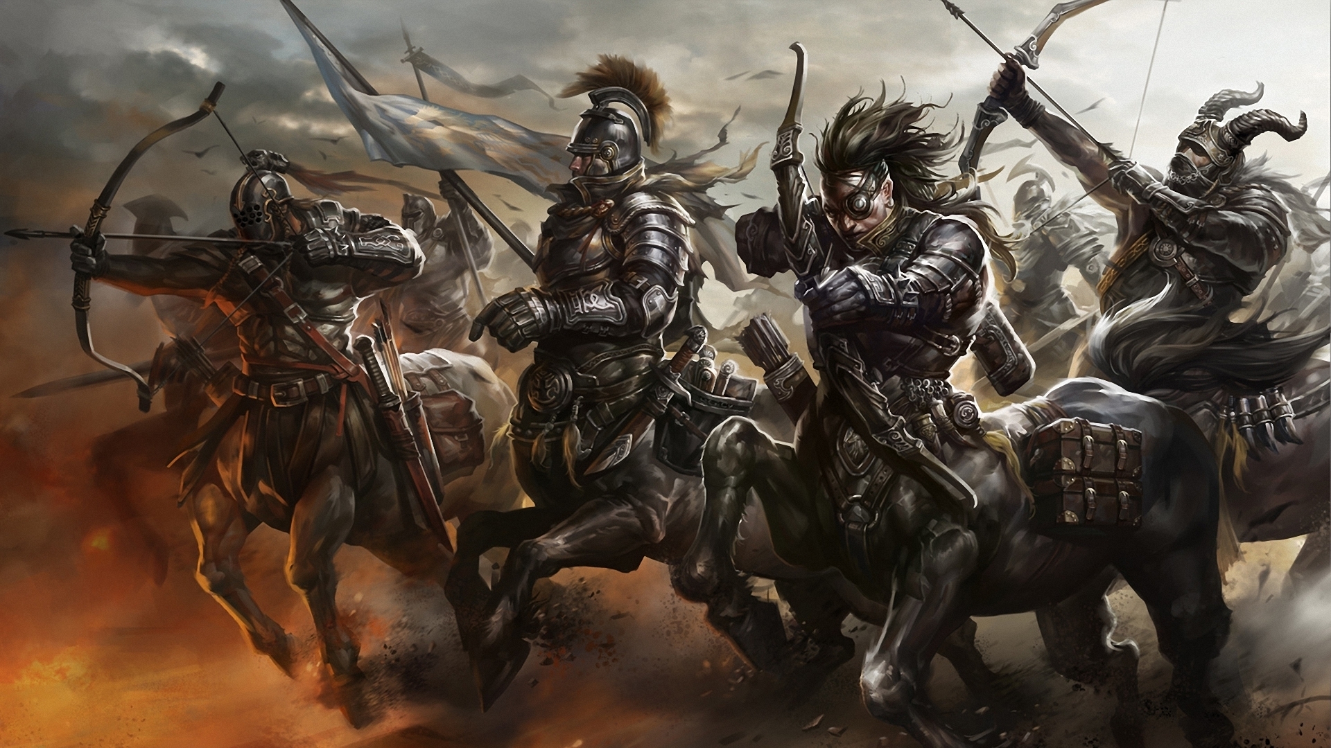 fantasy, centaur, archer, bow, war, warrior