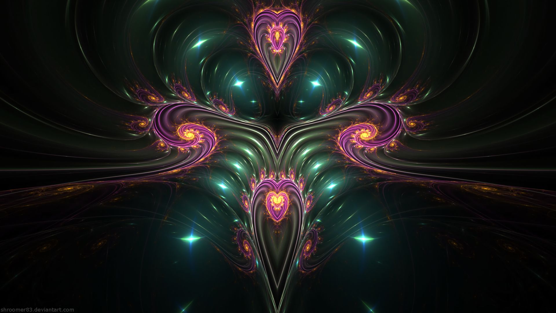 Free download wallpaper Abstract, Fractal, Purple, Heart Shaped on your PC desktop
