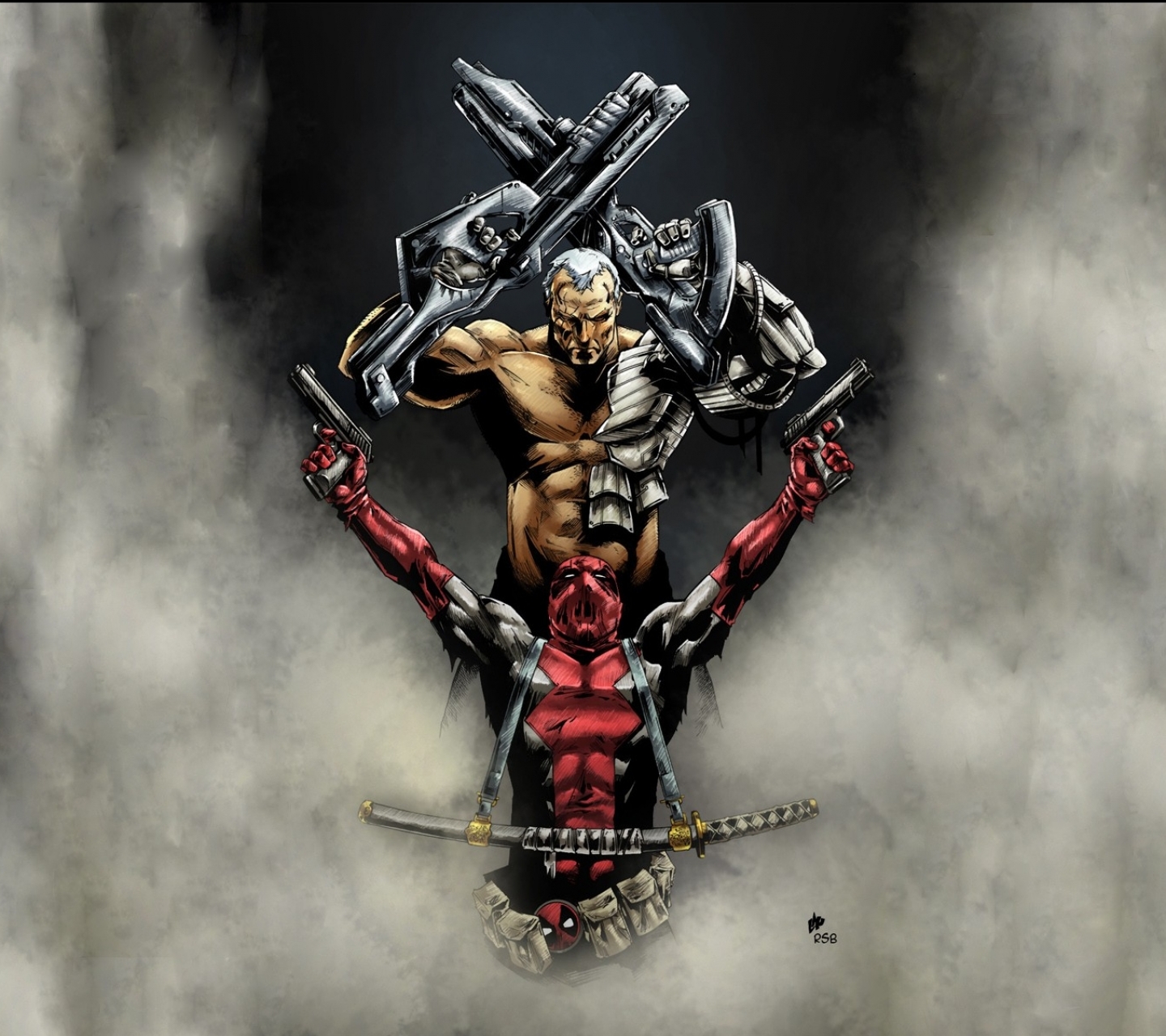 Download mobile wallpaper Deadpool, Comics, Merc With A Mouth, Cable (Marvel Comics) for free.